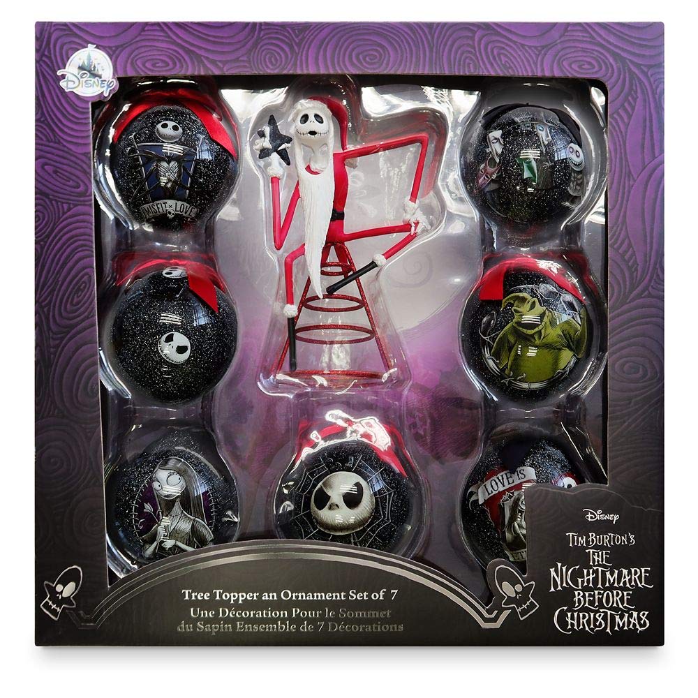 Jack Skellington Nightmare Before Christmas Tree Topper and Ornament Set