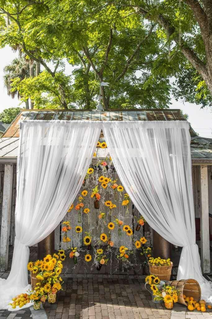 Artificial Sunflowers Long Stem 6PCS Dark Center Indoor/Outdoor