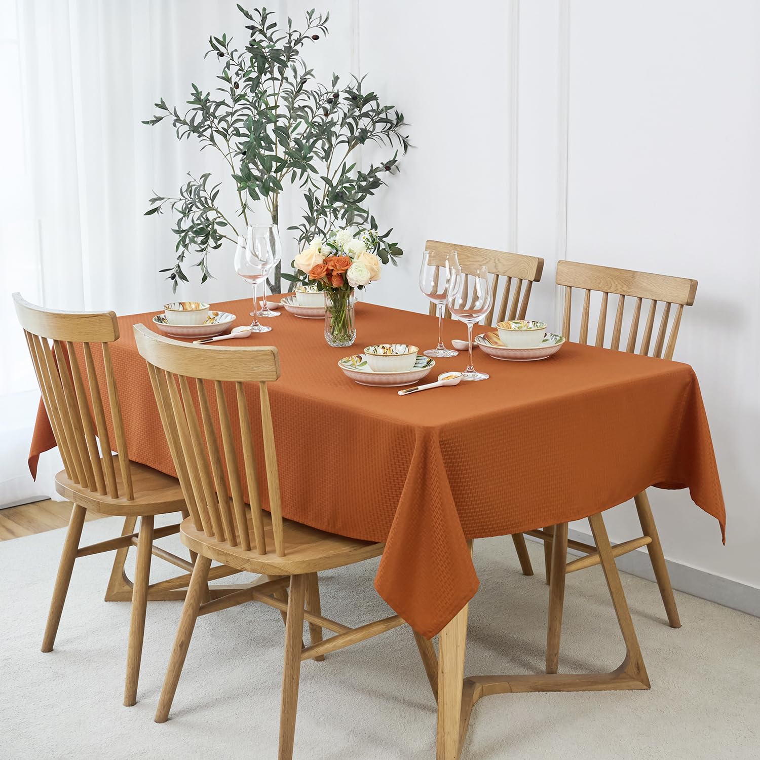 Rectangle Weaved Design Tablecloth