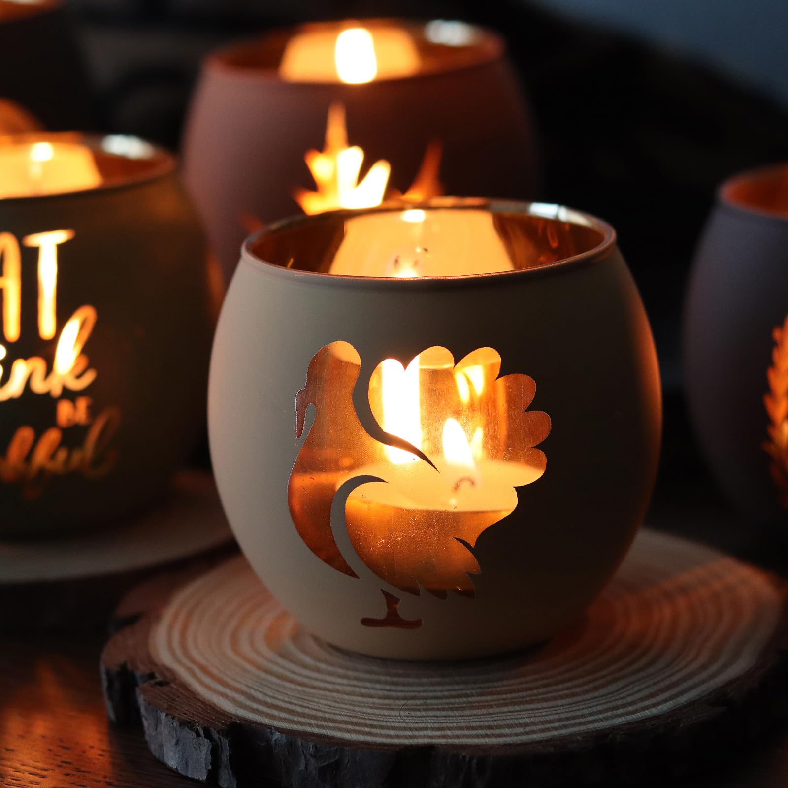 Thanksgiving Votive Candle Holder Set of 6