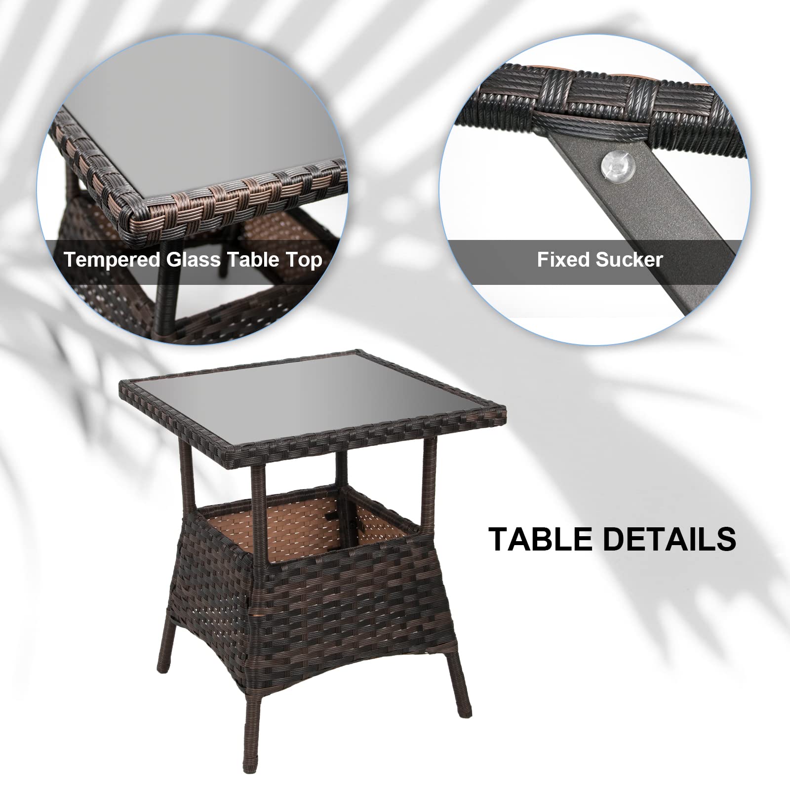 outdoor wicker table with glass top