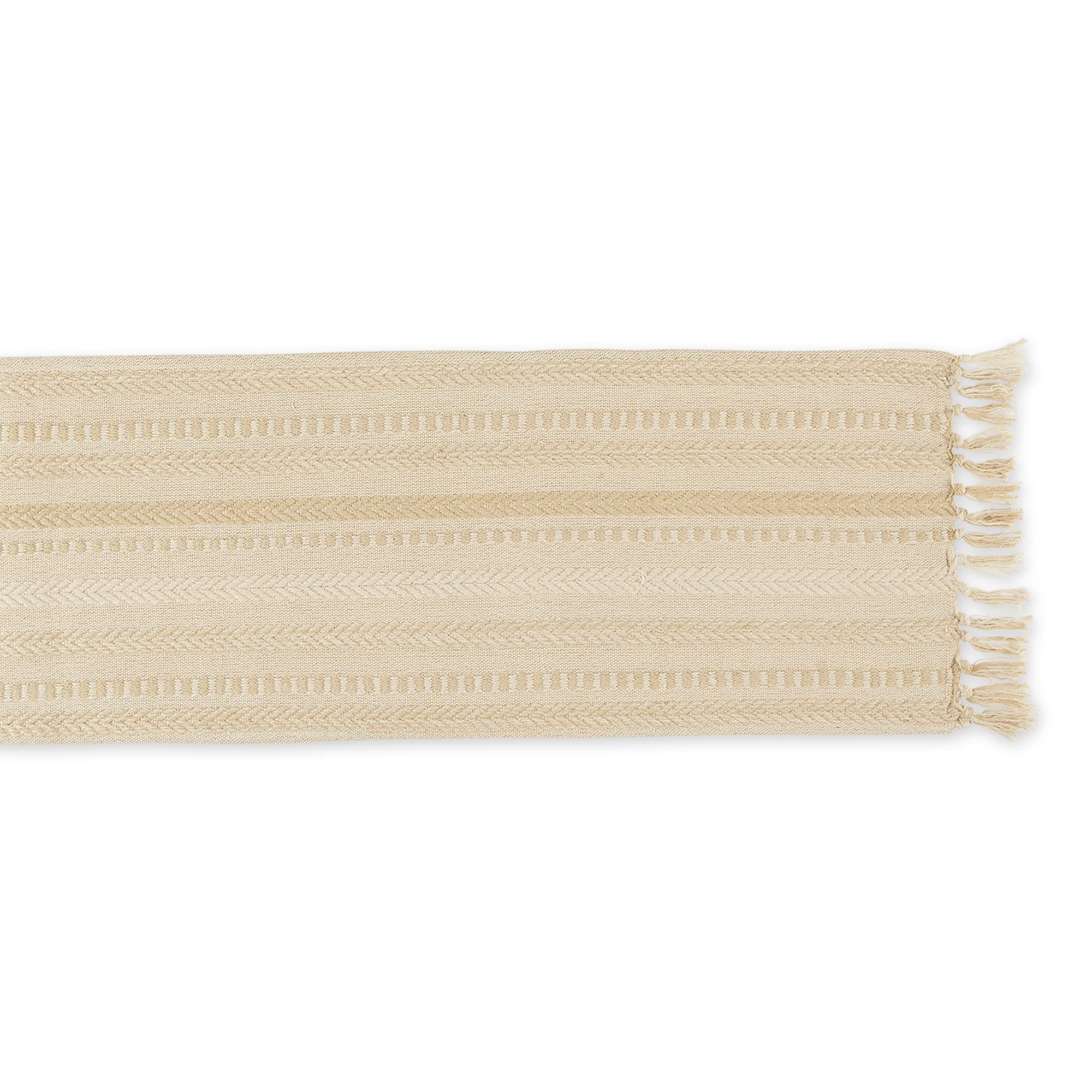 Farmhouse Braided Stripe Table Runner, 15x72 (15x77, Fringe Included)