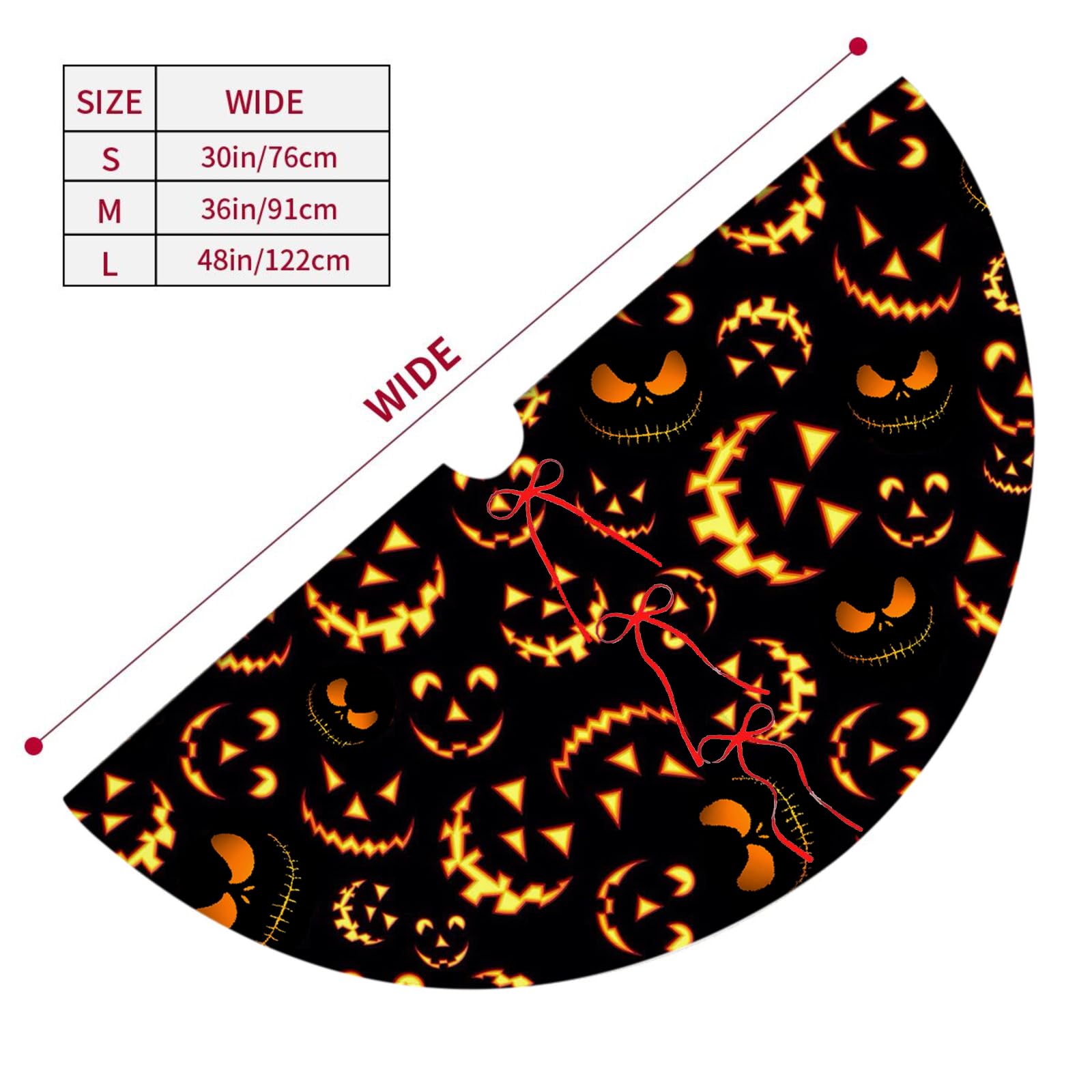 36Inch Pumpkin Face Halloween Tree Skirt