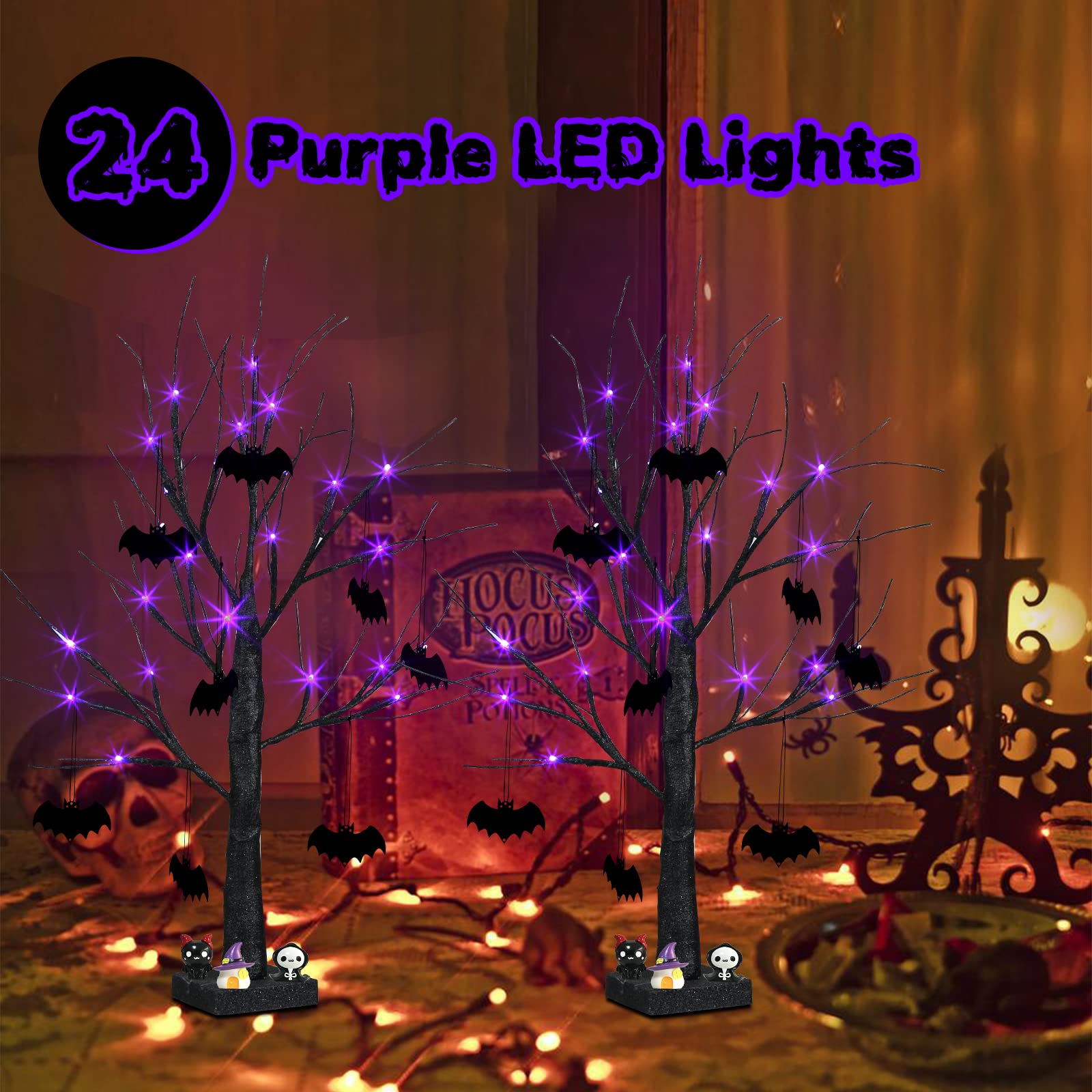 24 purple led lights