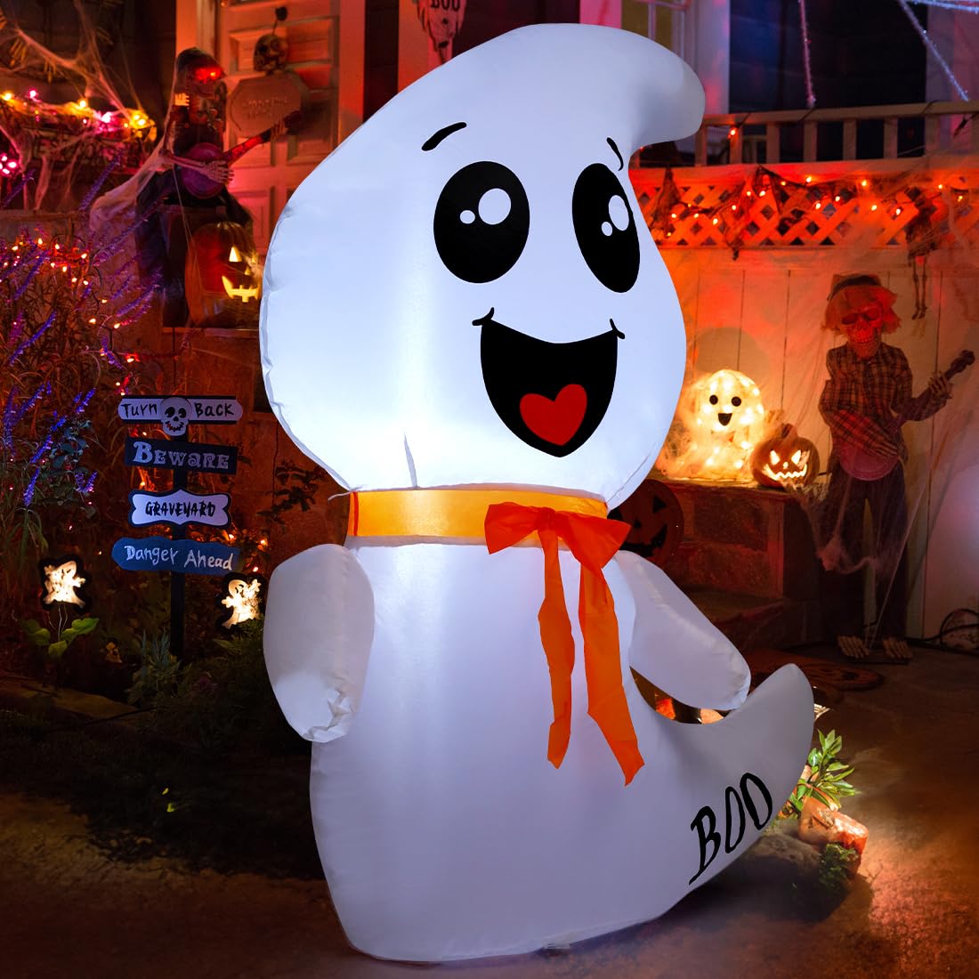 4 FT Halloween Inflatable Cute Ghost Outdoor Decoration