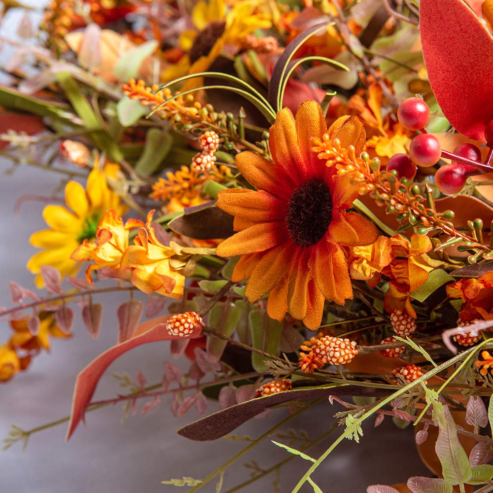 24 Inch Artificial Large Autumn Wreath Indoor/Outdoor