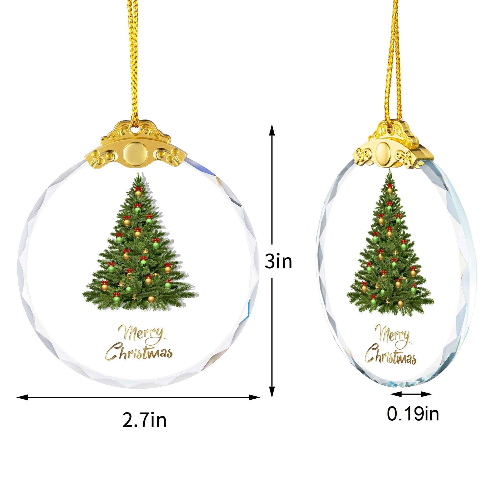 Crystal Christmas Tree Ornament Size