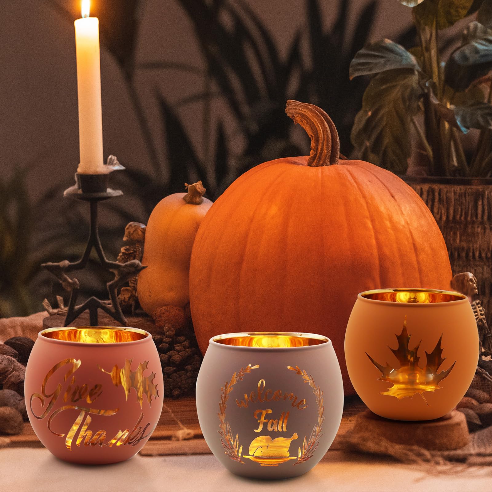 Thanksgiving Votive Candle Holder Set of 6