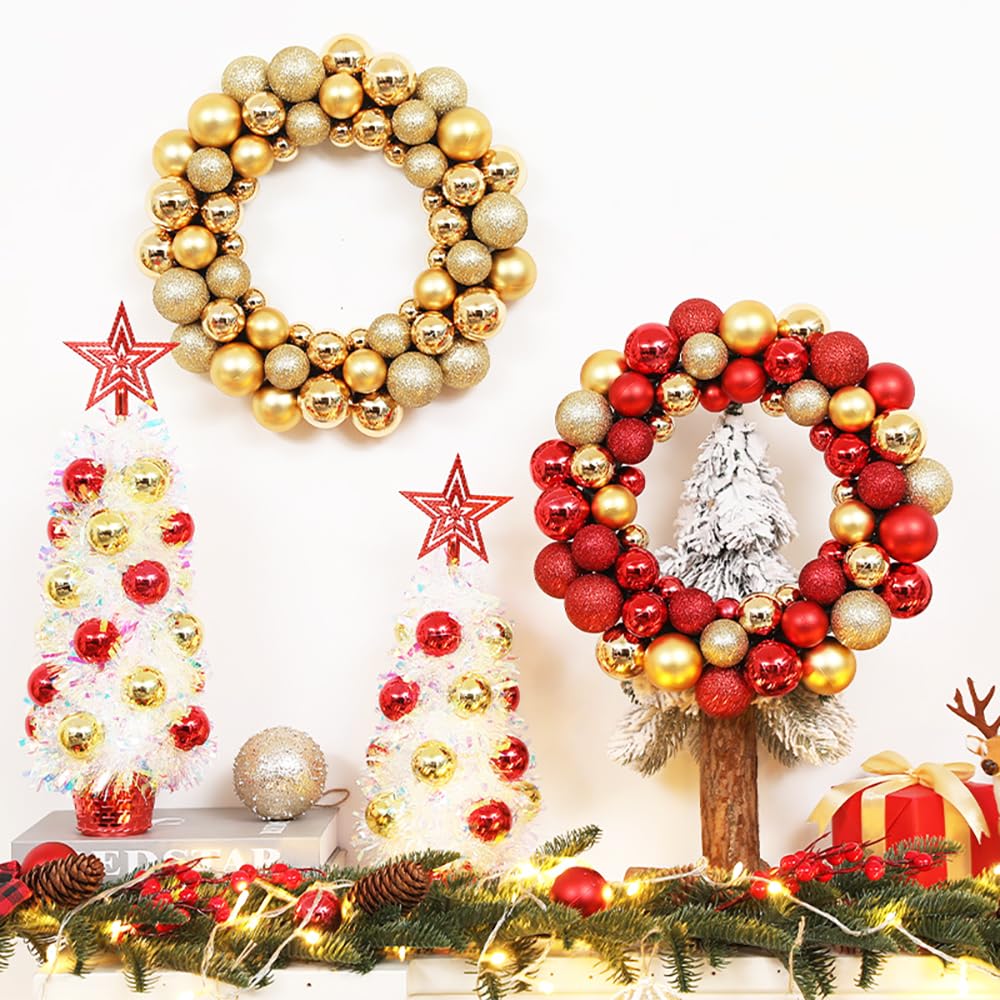 100 Count Gold Christmas Ball Ornaments Set