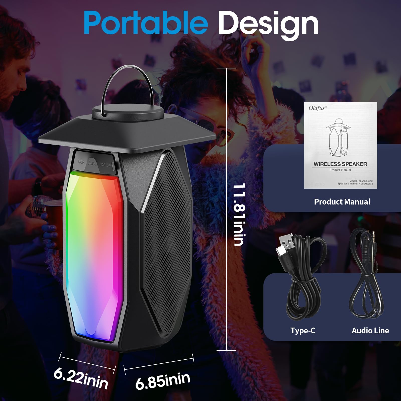 Portable outdoor lantern bluetooth speaker set