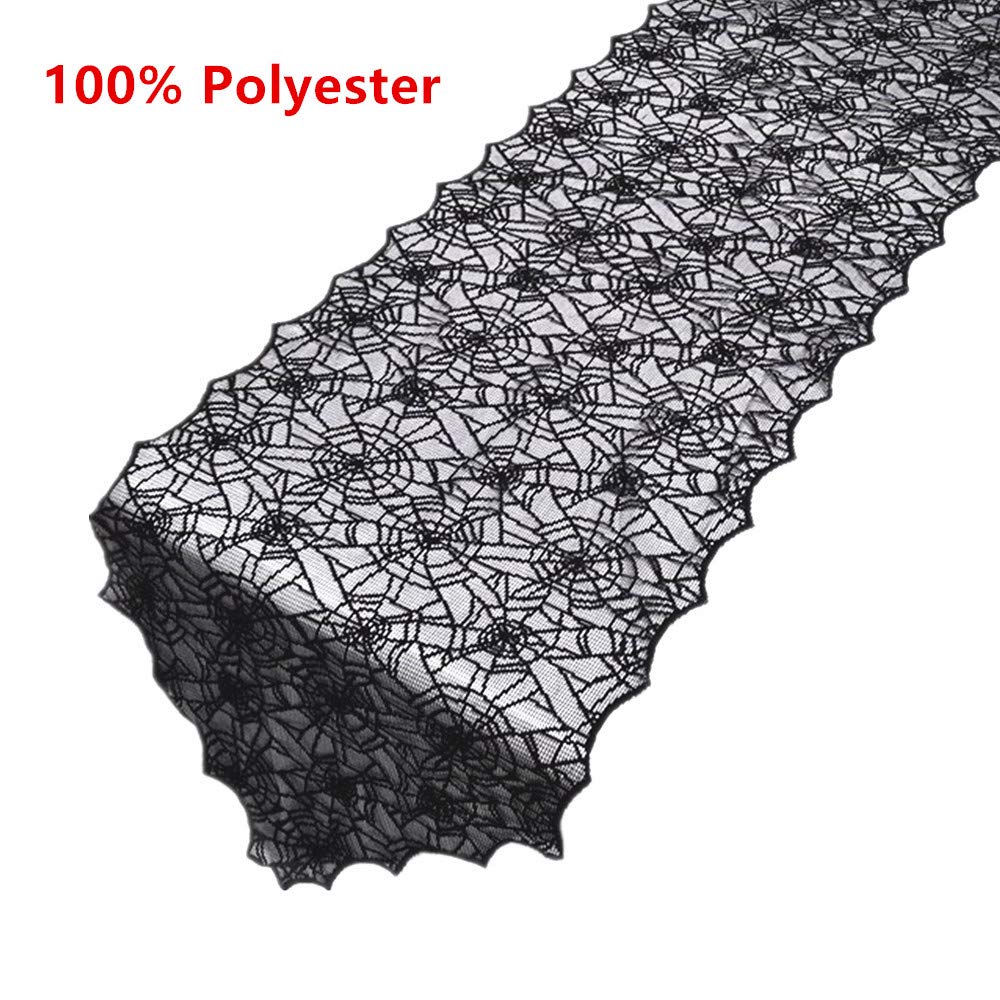 Halloween Table Runner with Spider Web Lace