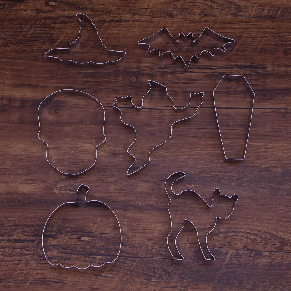 7 Piece Stainless Steel Halloween Cookie Cutter Set