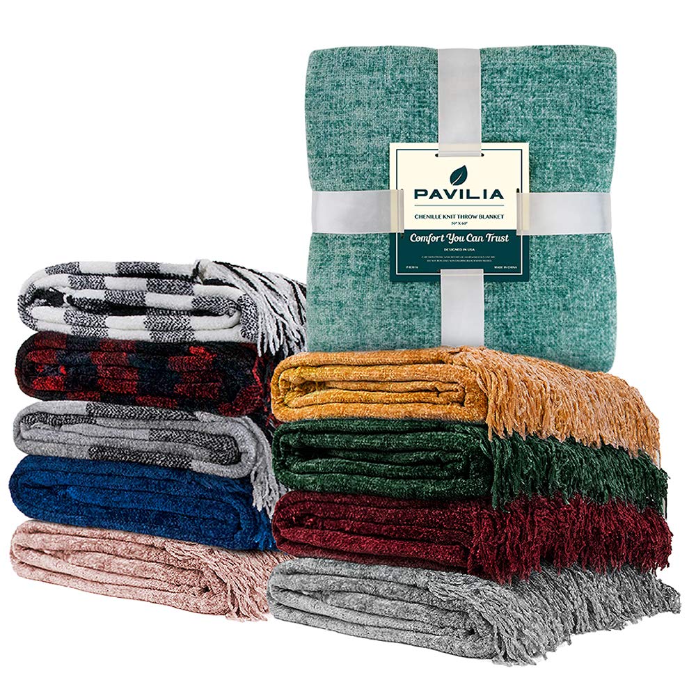 Cozy fall throw blankets available in multiple colors