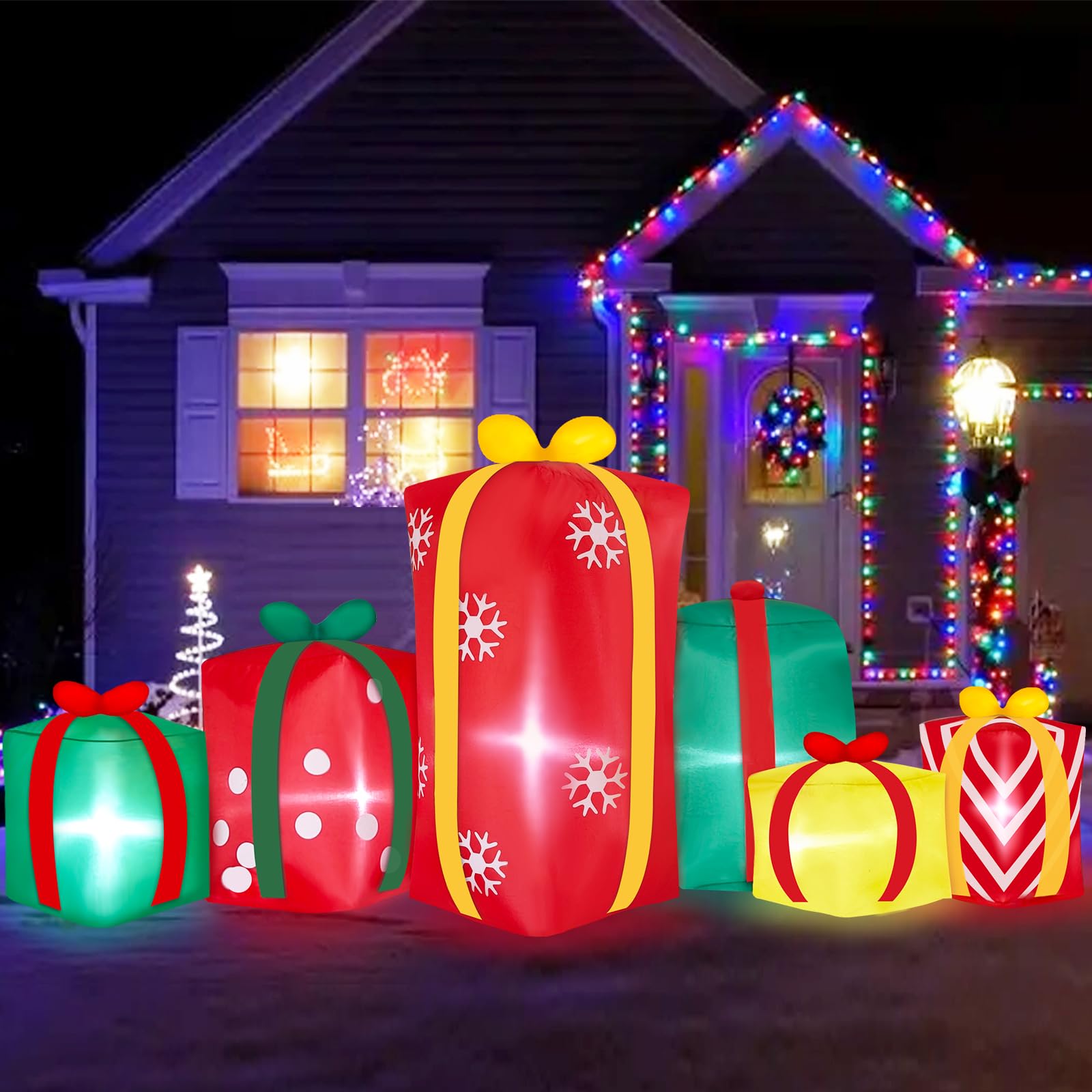 Large Christmas Gift Box Inflatable for Outdoor Christmas Decoration