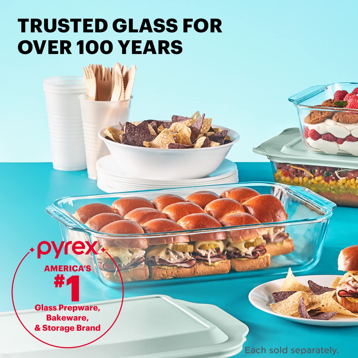 9x13-Inch Glass Baking Dish with Lid, Deep Casserole Dish