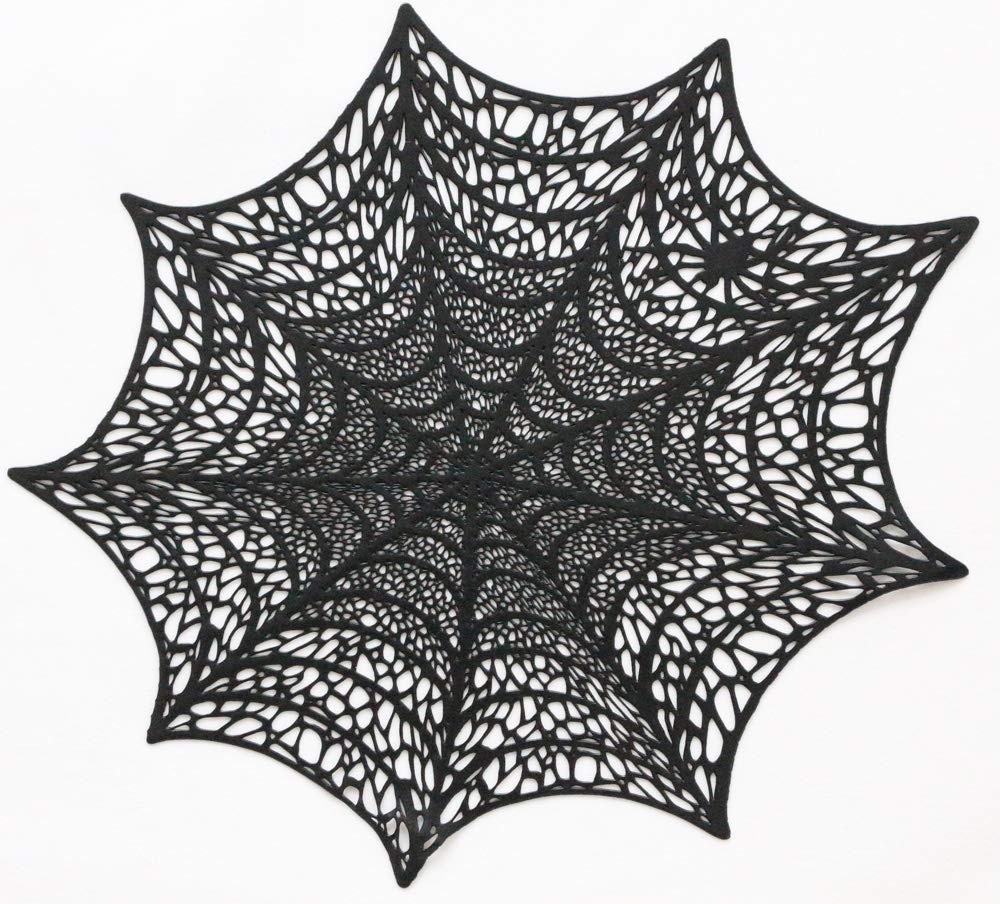 6 Pack of Spider Web Placemats for Halloween Decor