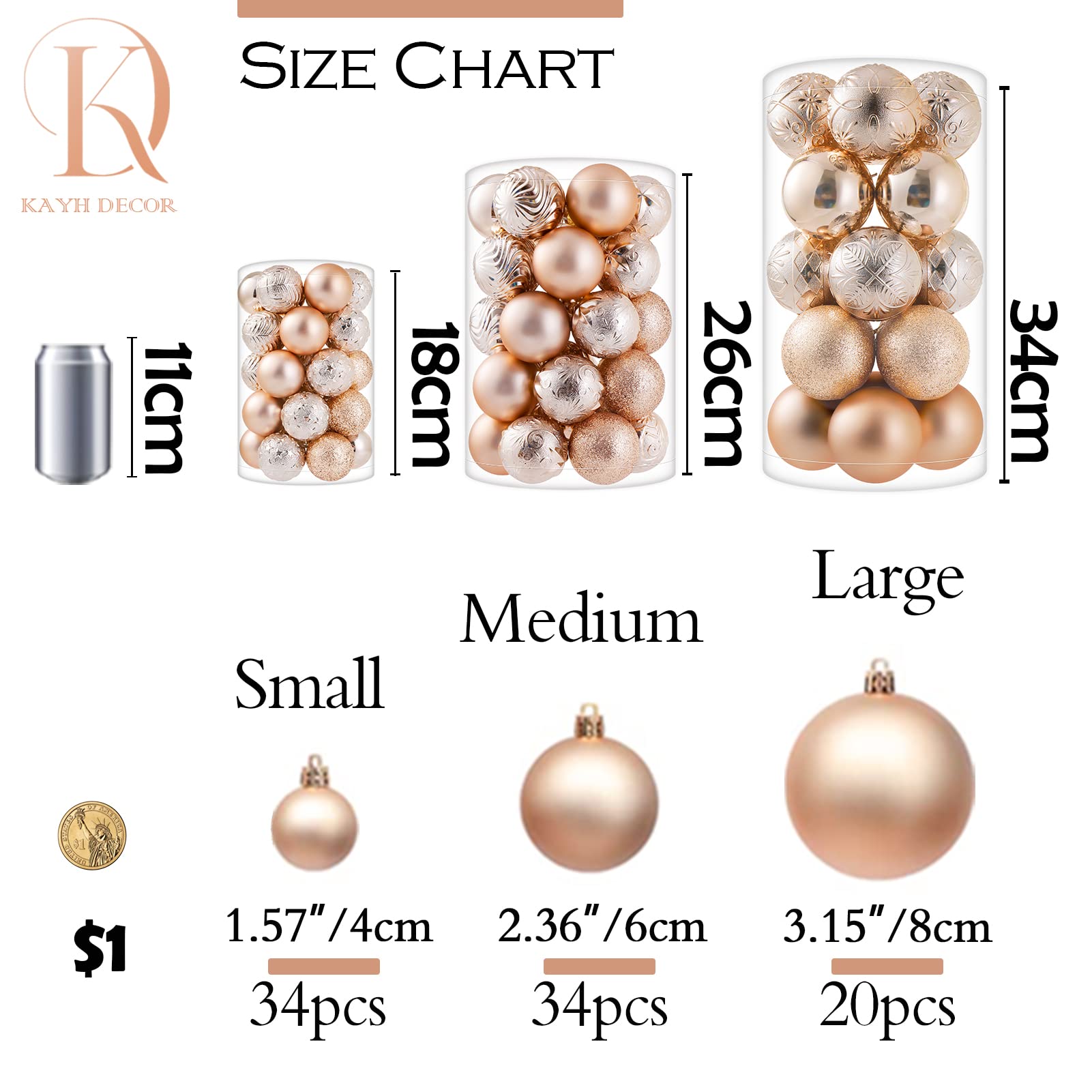 Ornament size chart