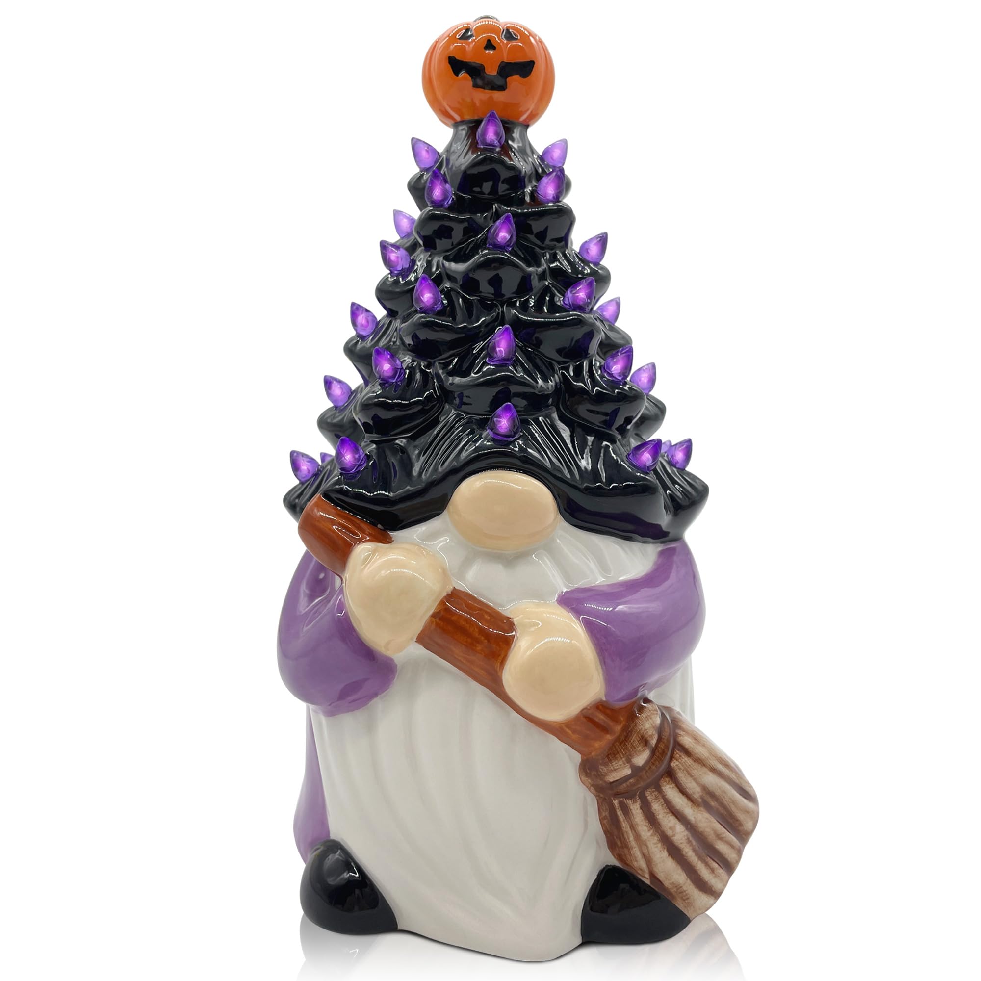 Purple Witches Gnome Ceramic - Halloween Gnome