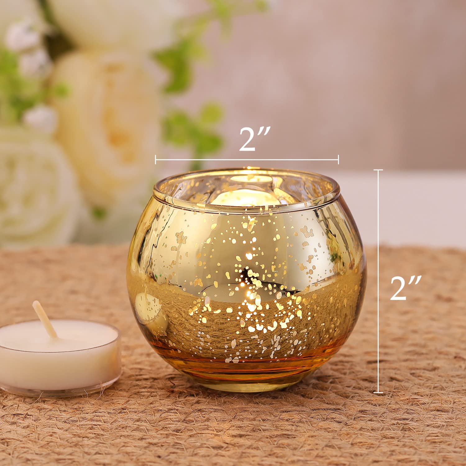 24PCS Gold Votive Candle Holders for Table Centerpieces