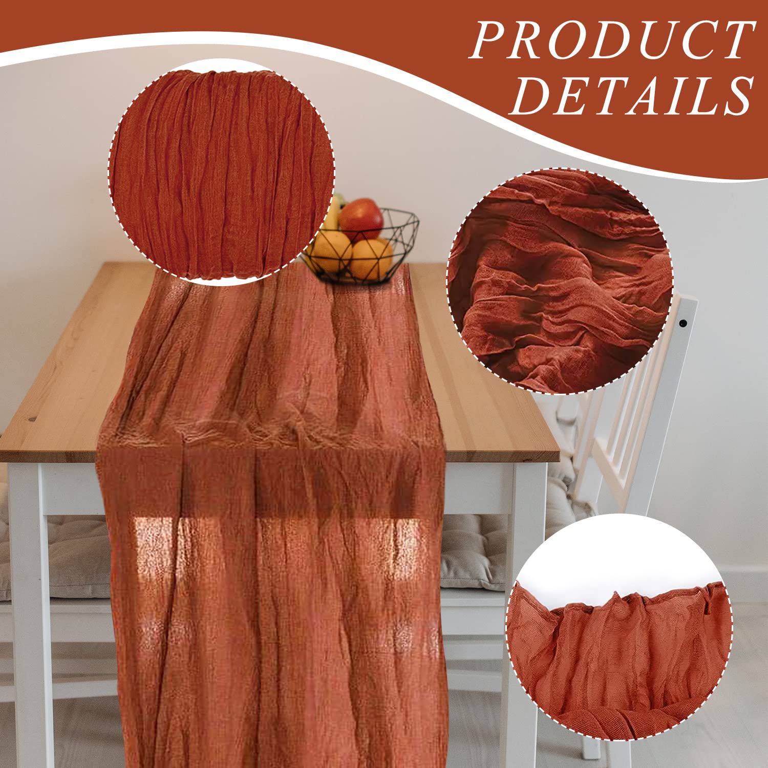 12 Pack Terracotta Table Runner (35" x 118")