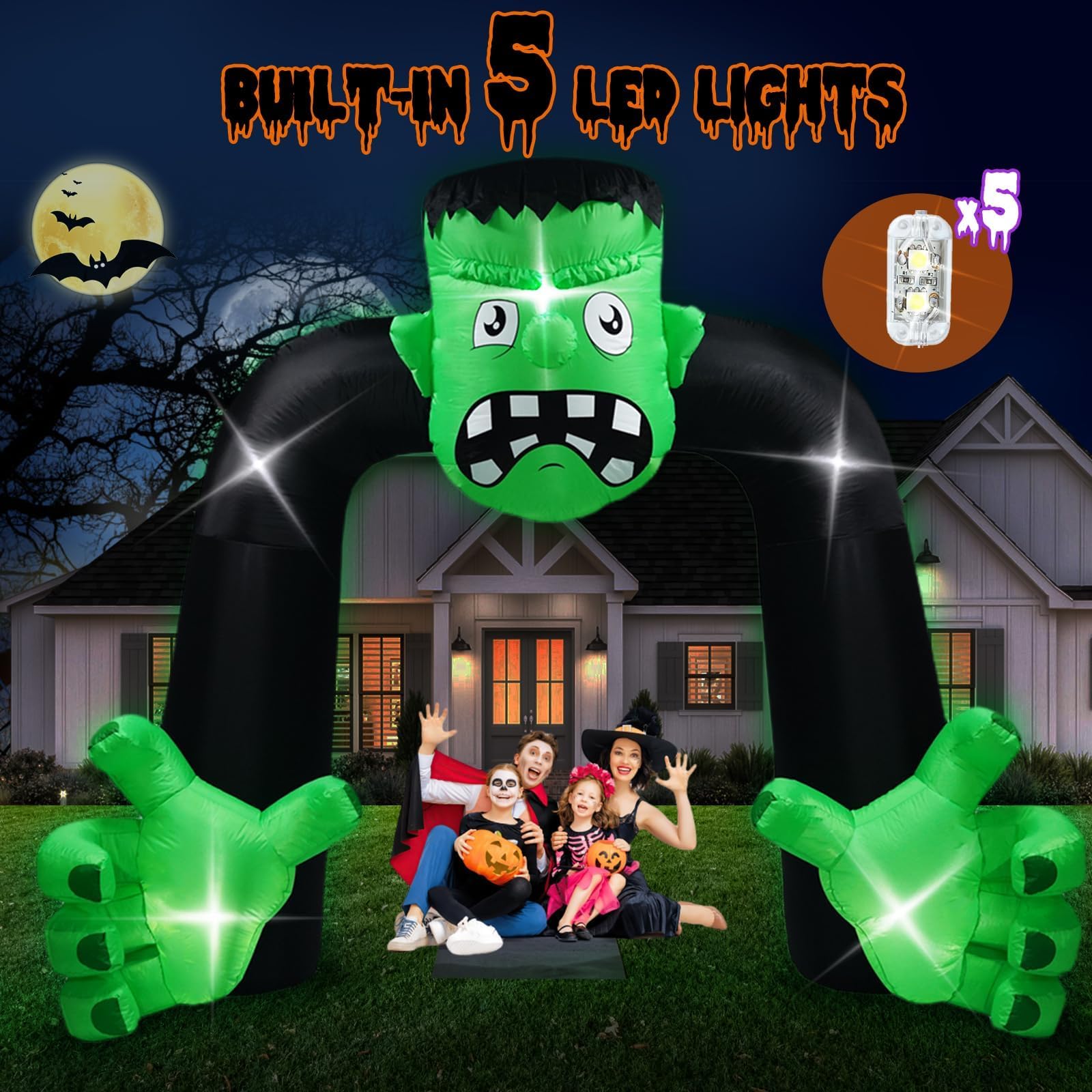 9FT Tall Halloween Inflatables Archway Frankenstein