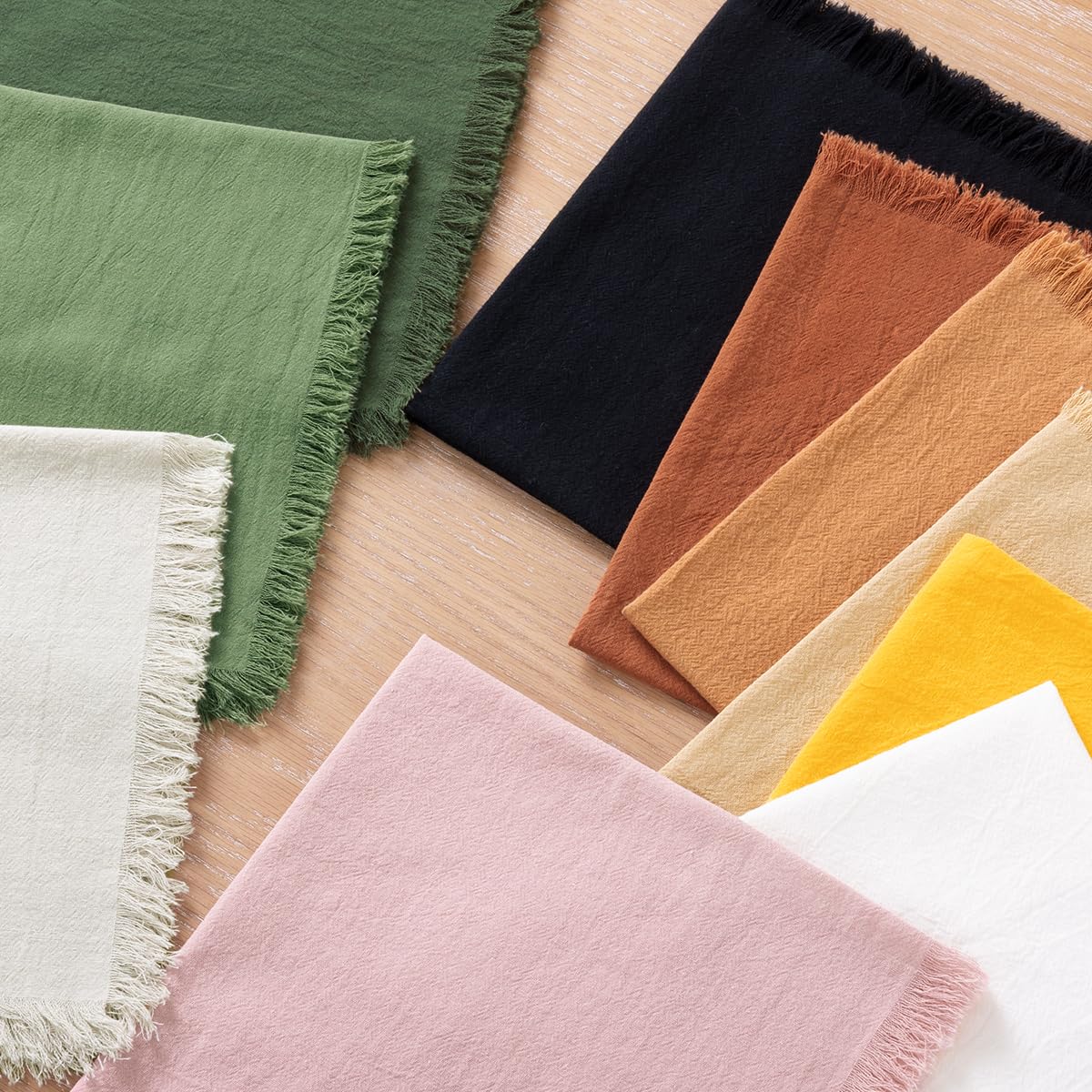 Handmade Cloth Napkins with Fringe Color Options