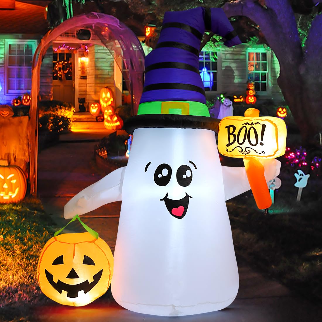 5 FT Halloween Inflatables Ghost Outdoor Decorations