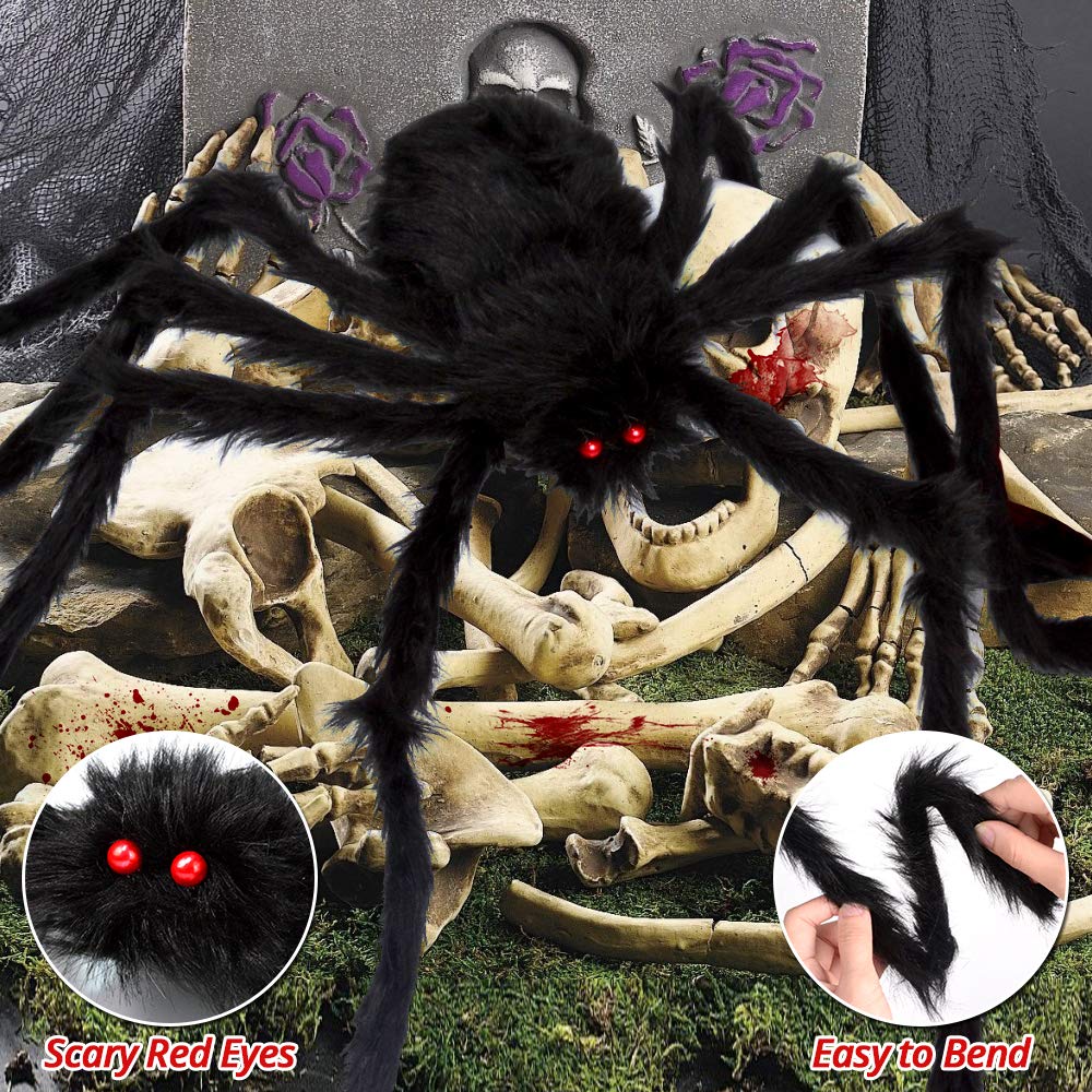 200" Halloween Spider Web + 59" Giant Spider Decoration