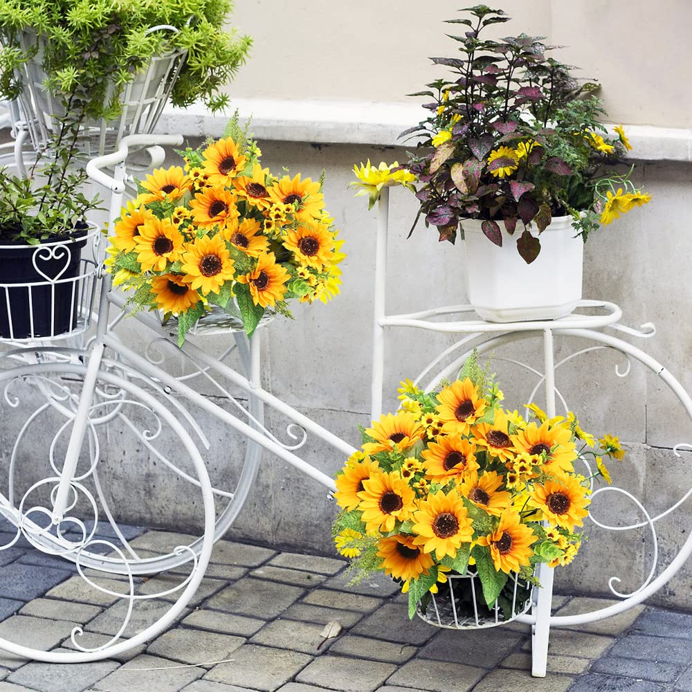 Artificial Sunflower Bouquets, 2 Bunches Fake Flowers Indoor/Outdoor