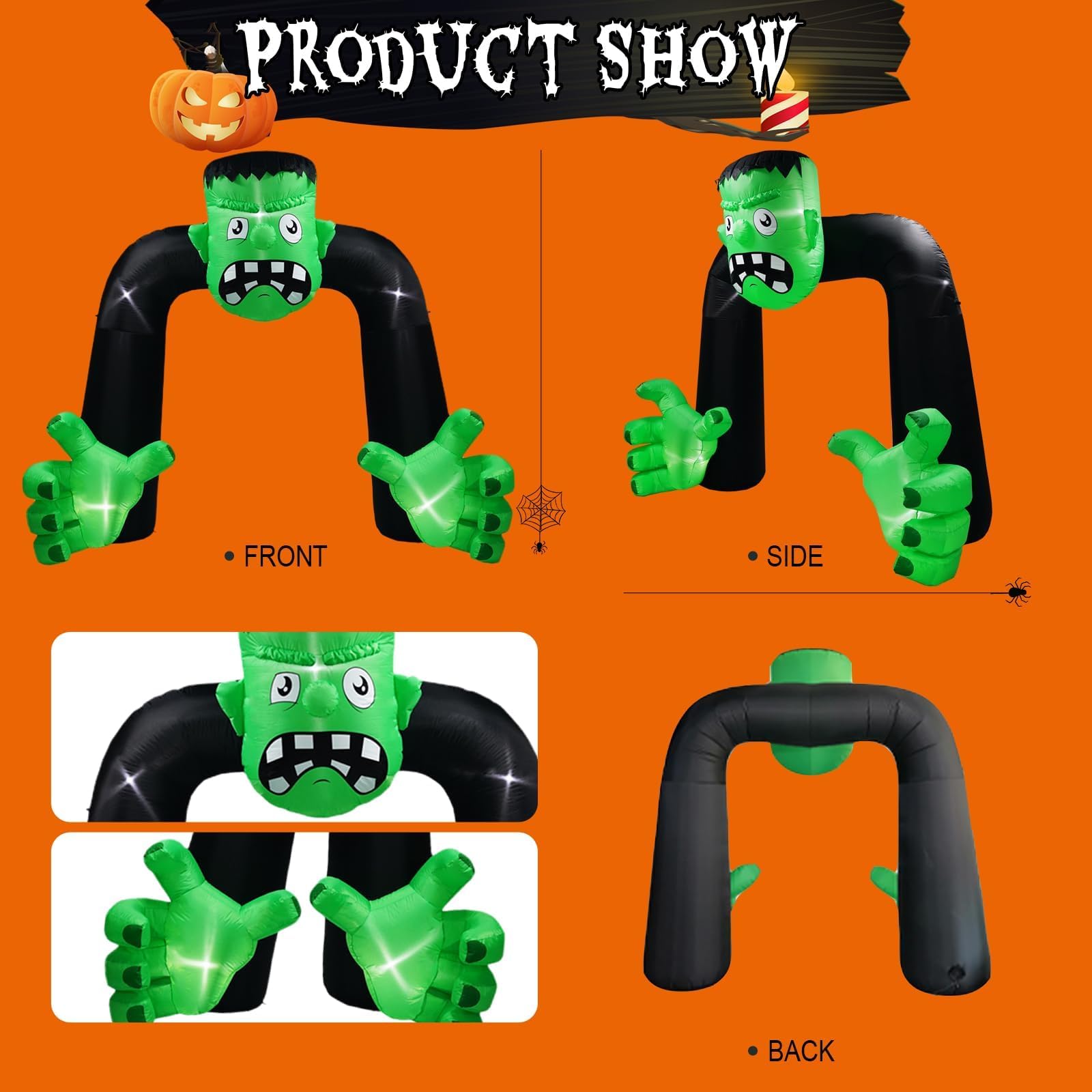 9FT Tall Halloween Inflatables Archway Frankenstein