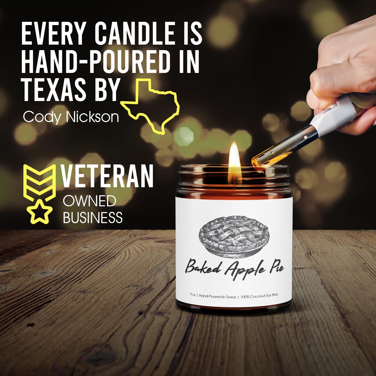 Baked Apple Pie Candle from Veteran Owned Business