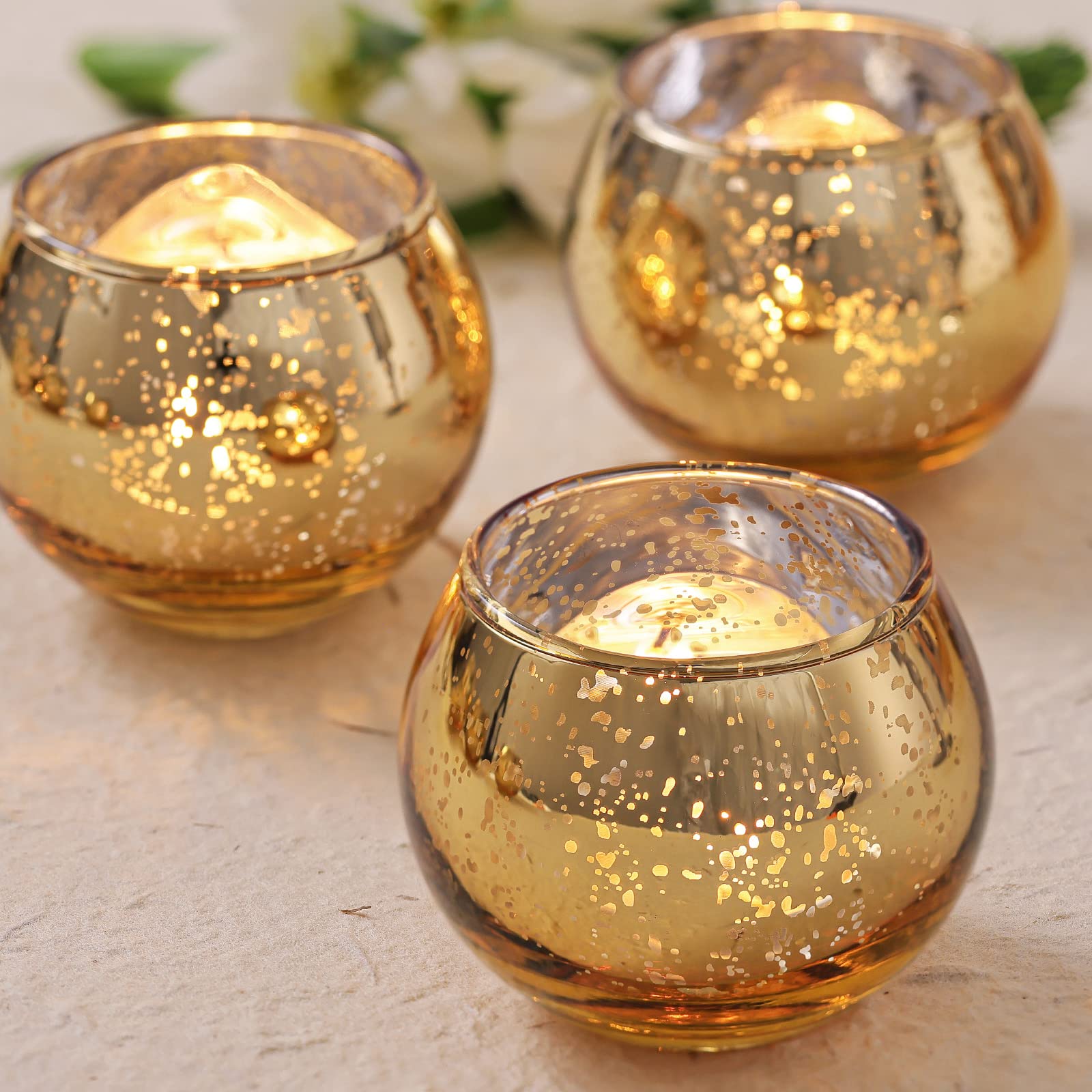 24PCS Gold Votive Candle Holders for Table Centerpieces