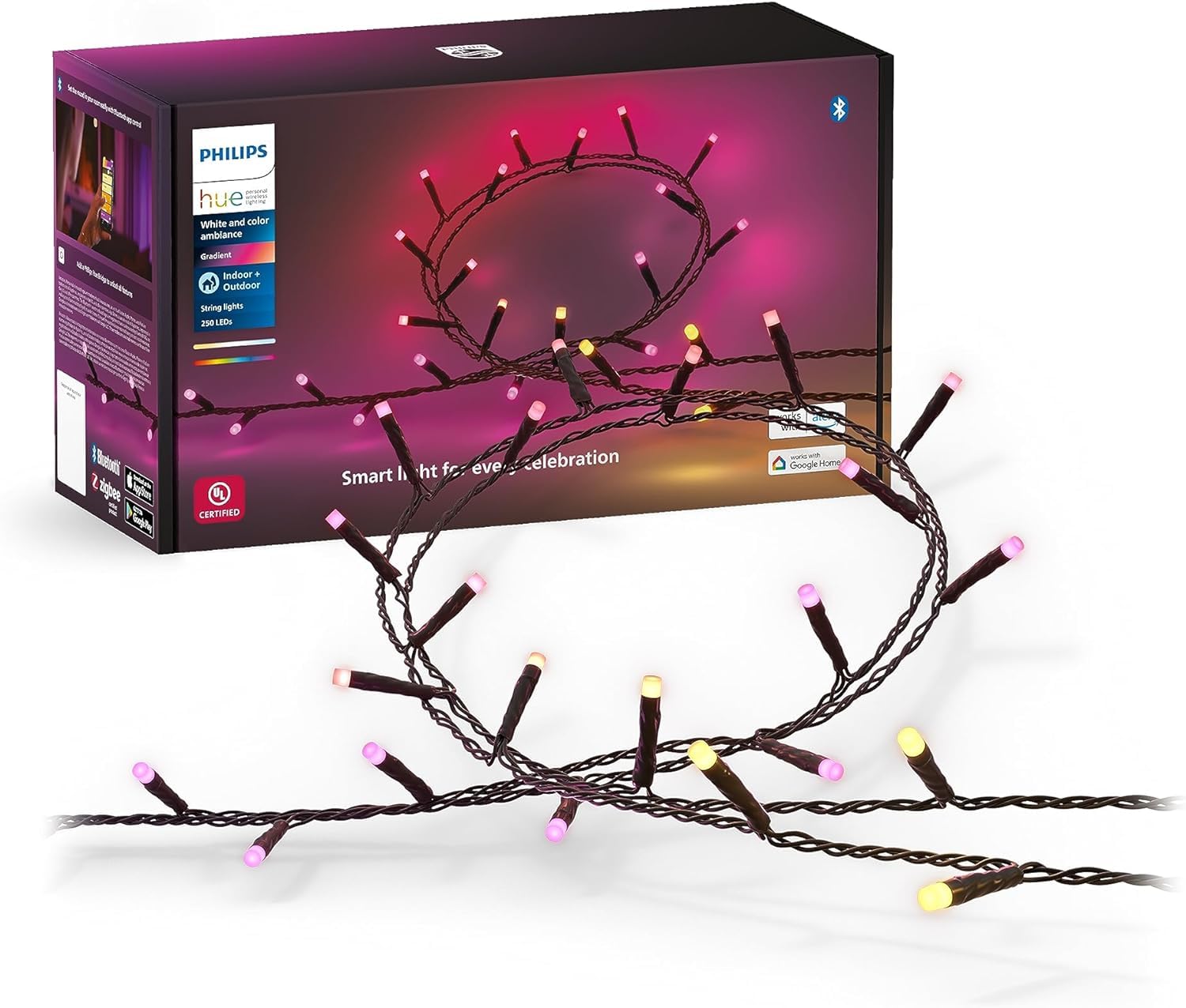65ft Festavia String Lights - 250 Mini Color Changing Smart LEDs