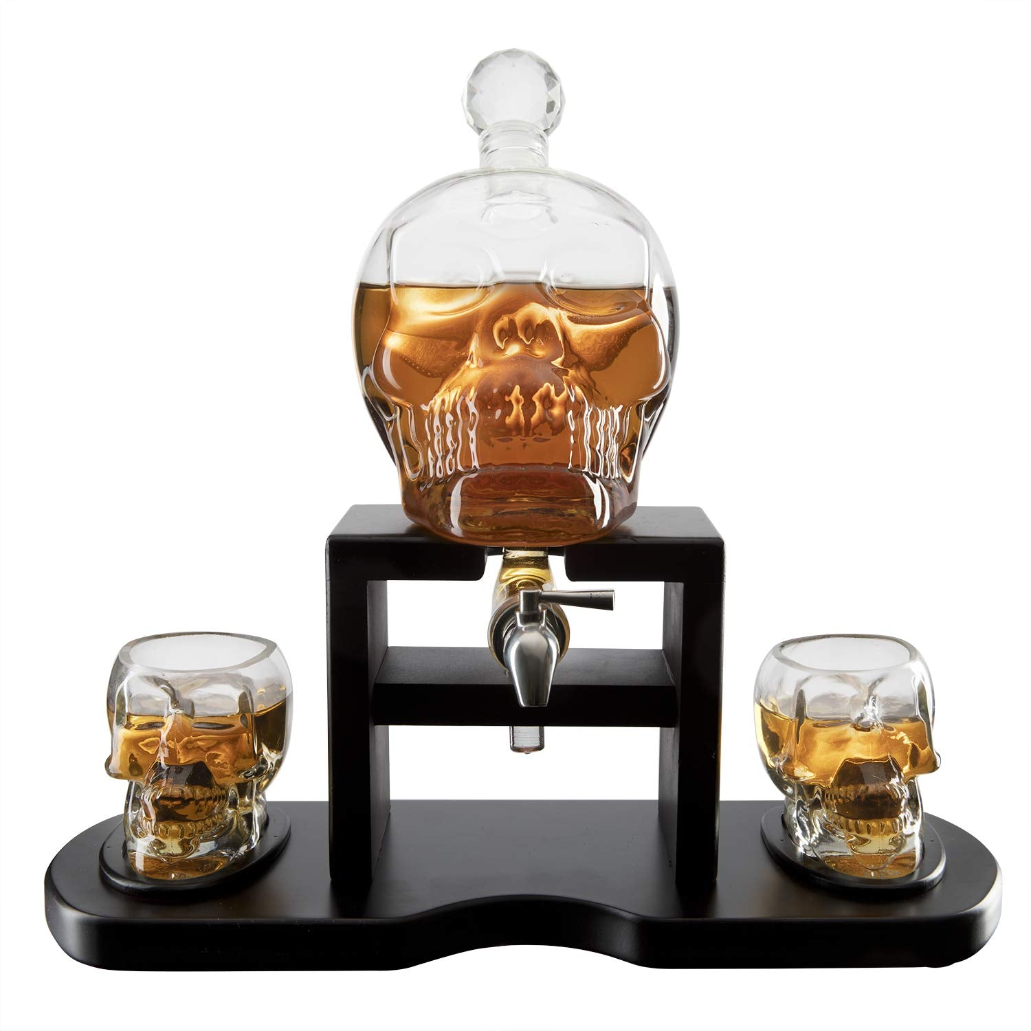 Skull skeleton decanter set for 750 ml whiskey or wine - Halloween party decor, Halloween bar accessory