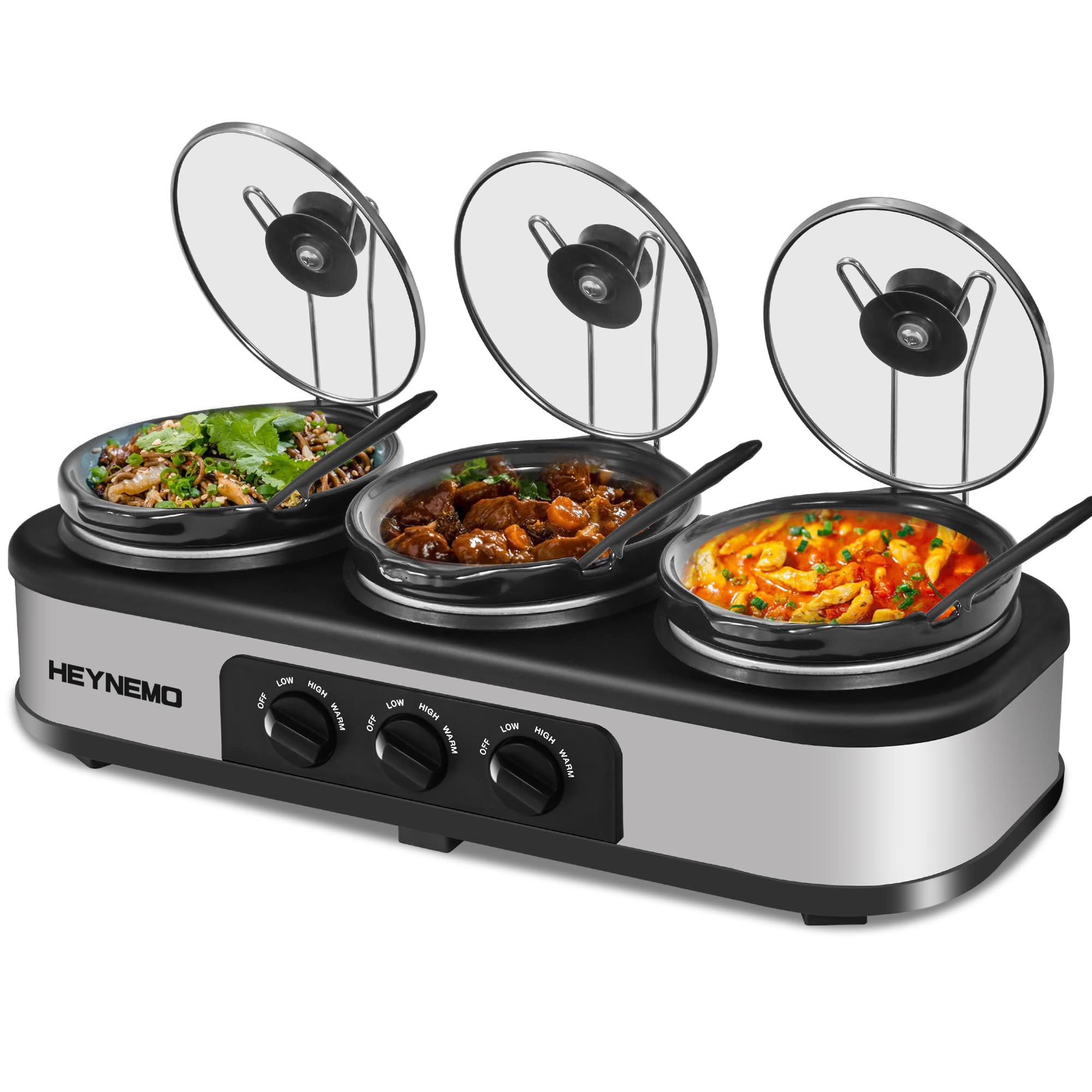 Triple Slow Cooker, 3×1.5 QT Buffet Servers and Warmers