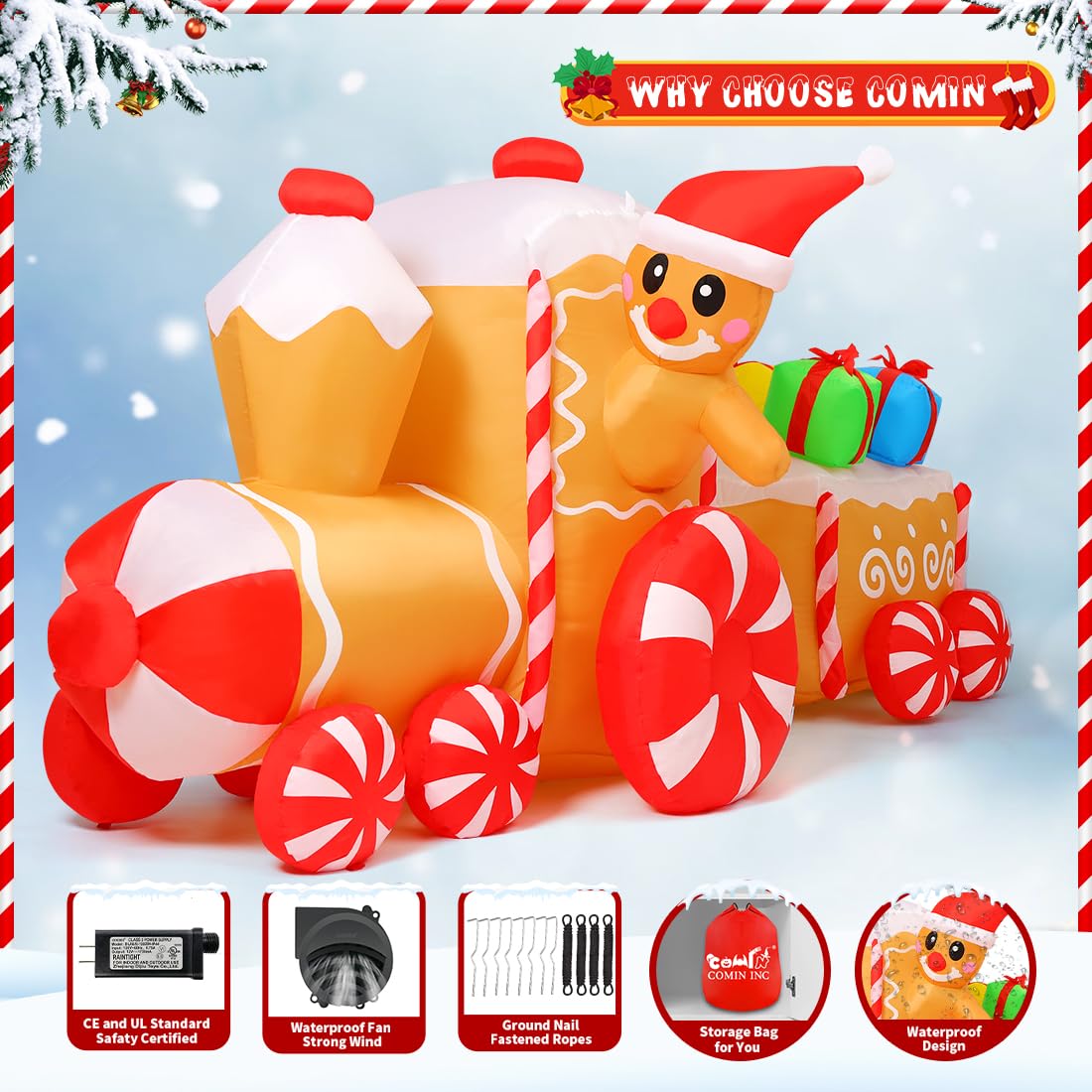 Large Christmas Train Inflatable Decoration