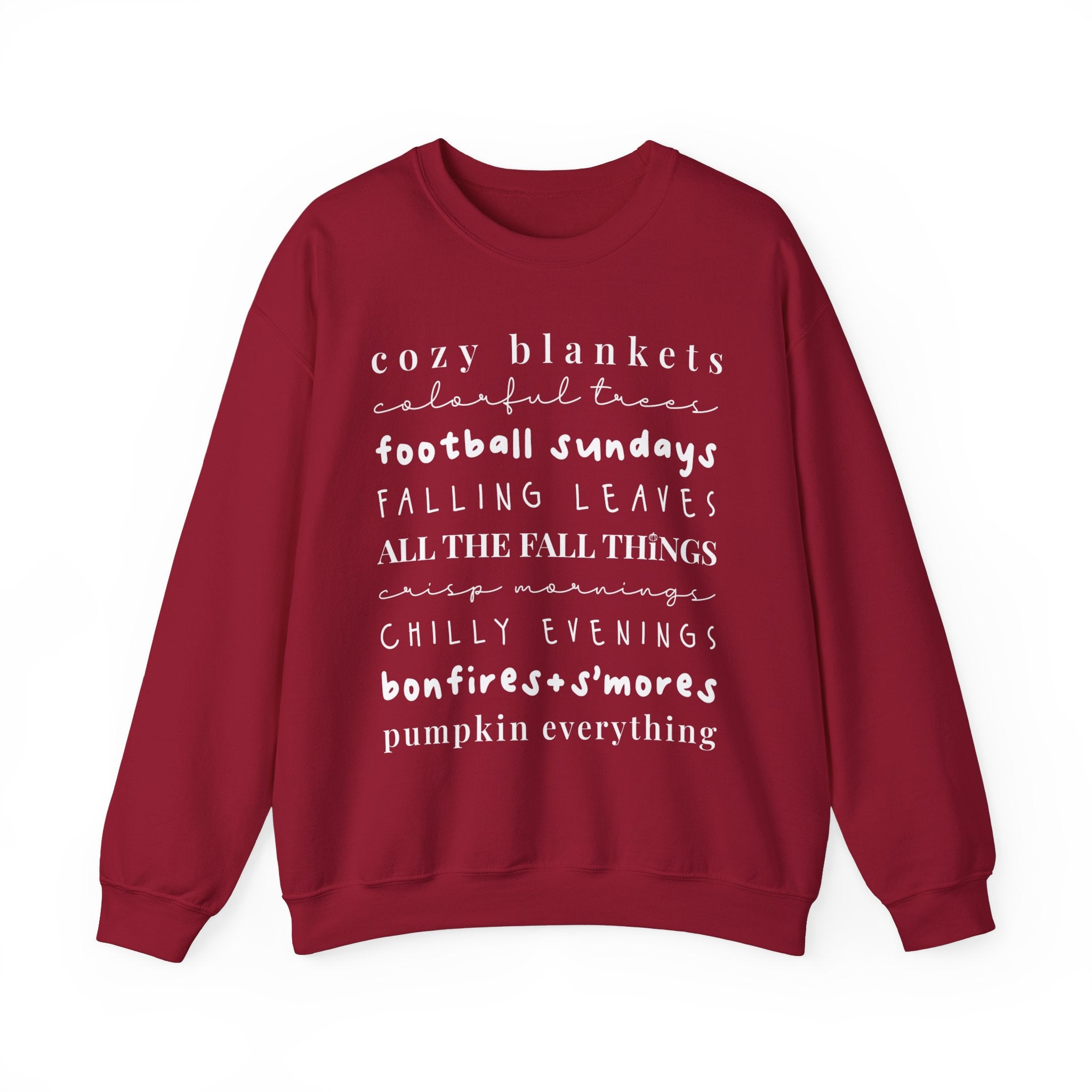 Fall Things Crewneck Sweatshirt Red