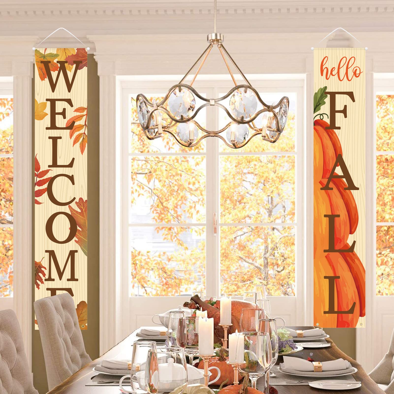 Welcome & Hello Fall Signs for Front Door