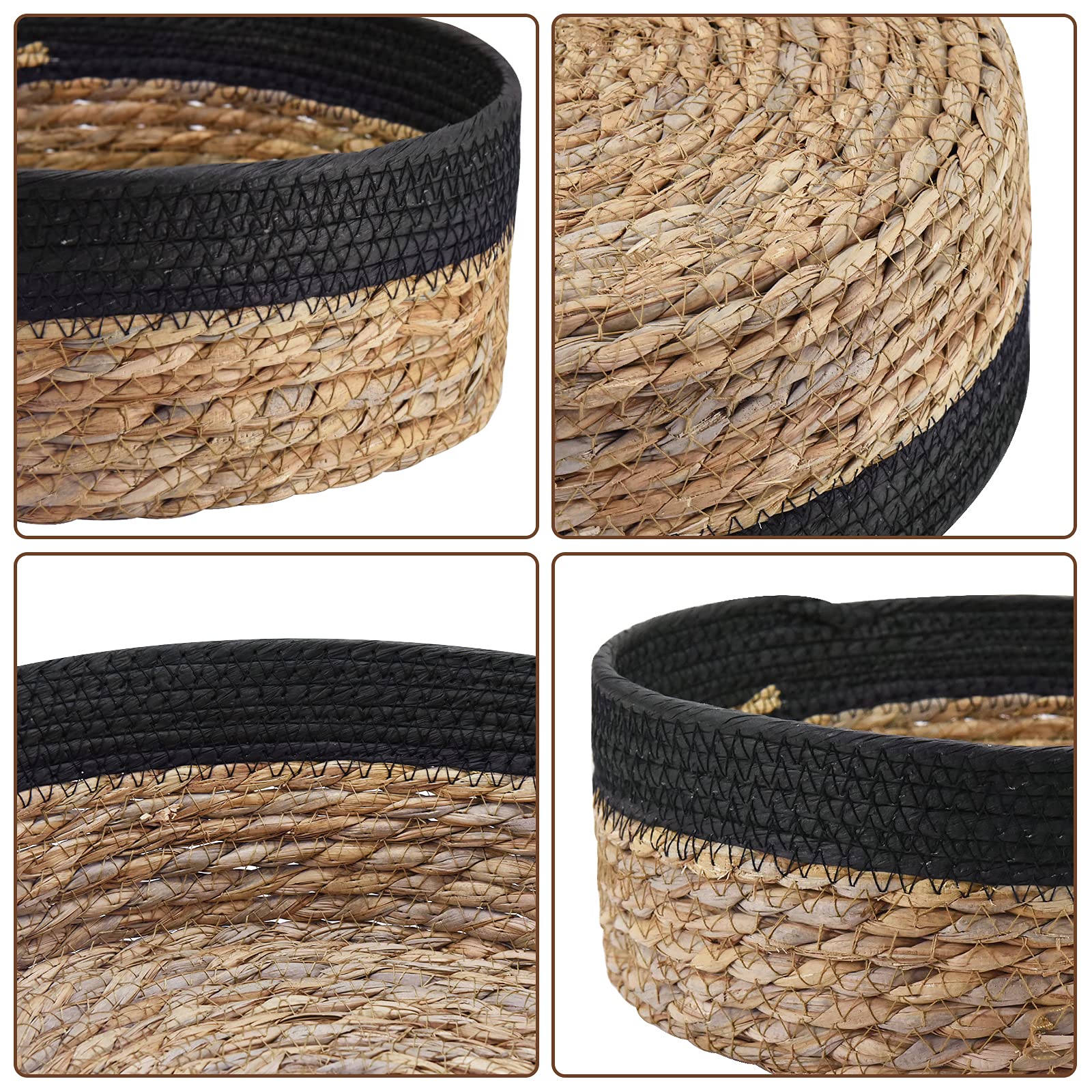 Round Rattan Baskets Set for Organizing Wicker