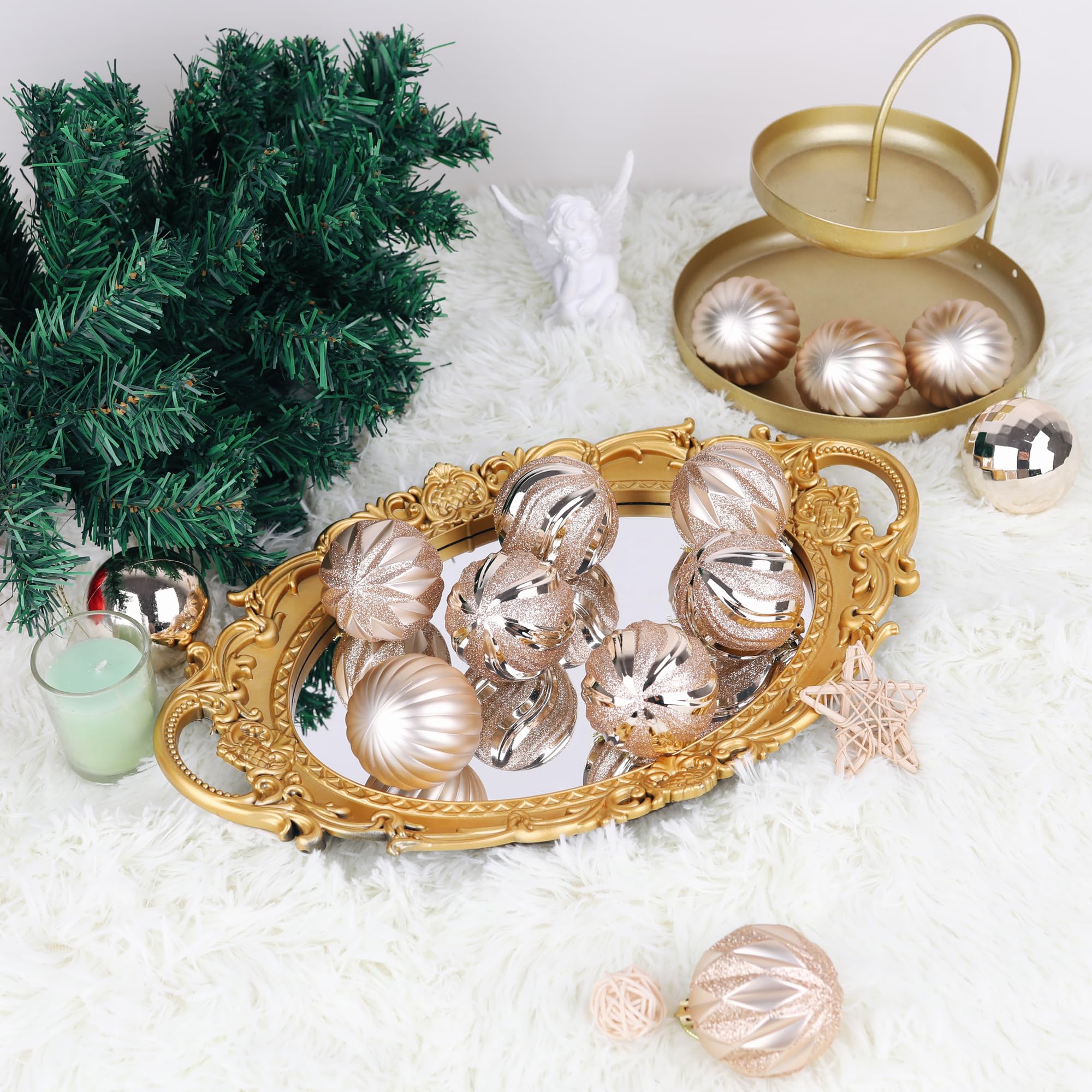 Champagne Christmas Ball Ornaments Set