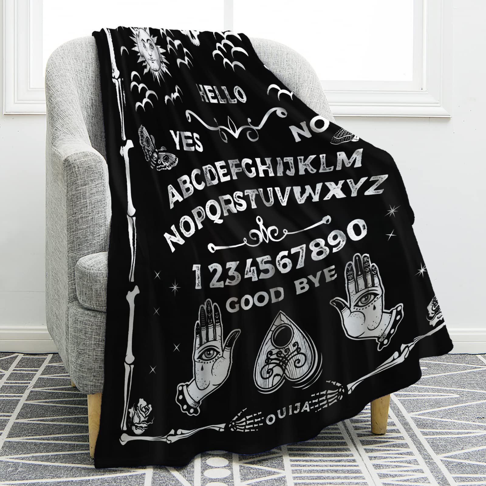 Ouija Board Blanket Gothic Witch Throw Blanket for Halloween 50"x60"