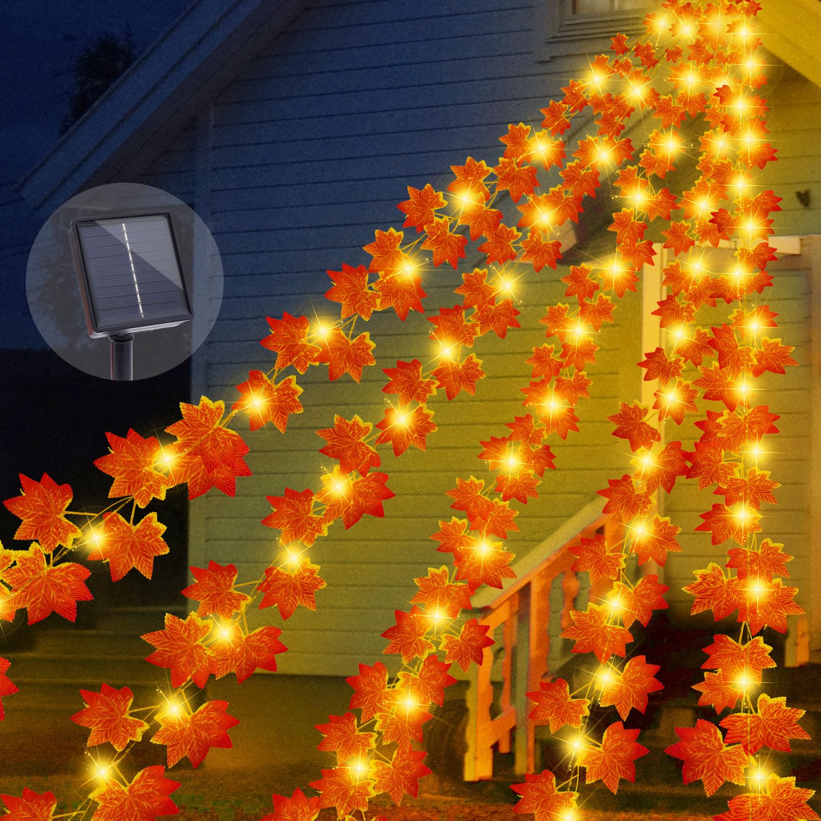 13.5FT*5 Branches Maple Leaf with Fairy Lights