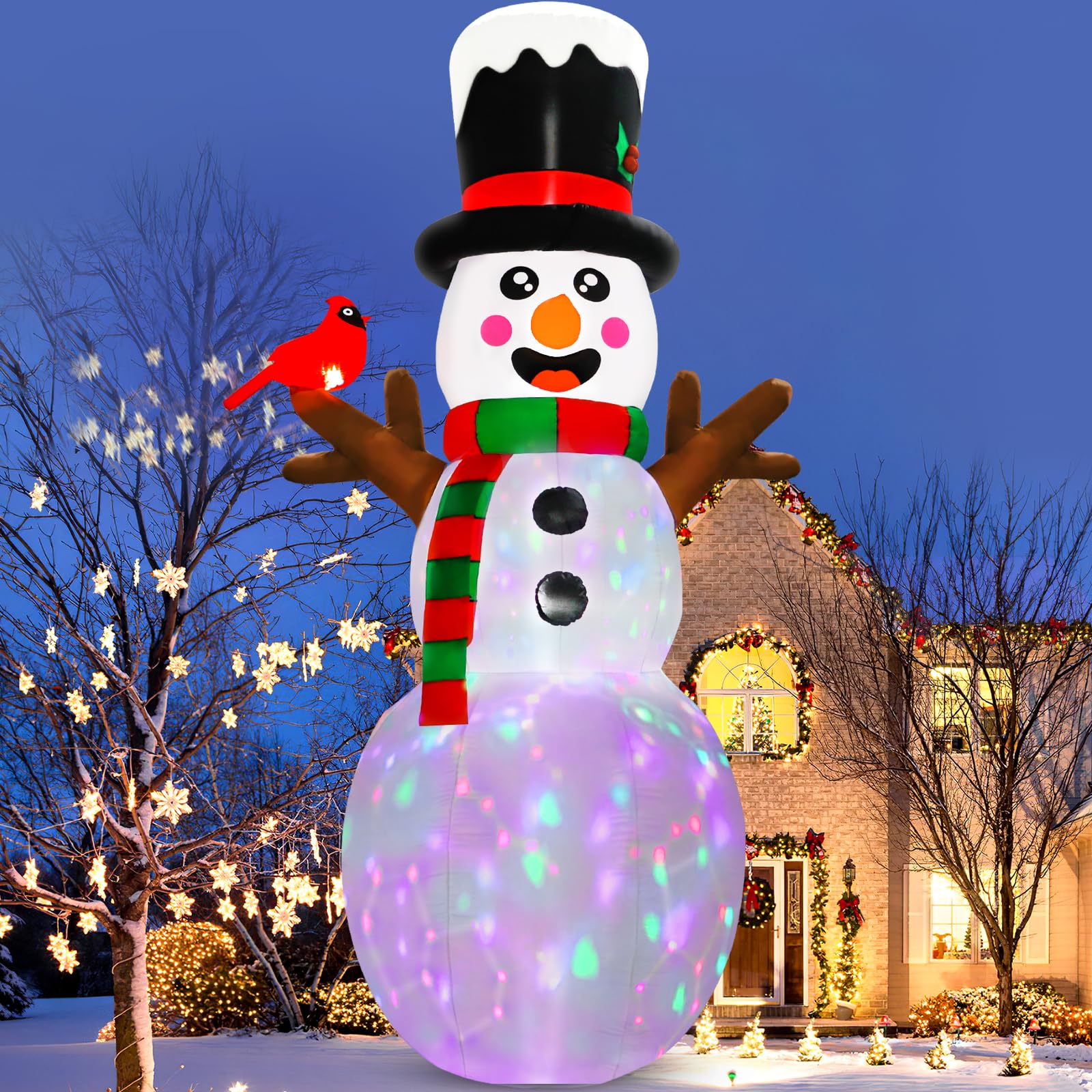 12FT Christmas Inflatable Snowman Outdoor Decoration with LEDs