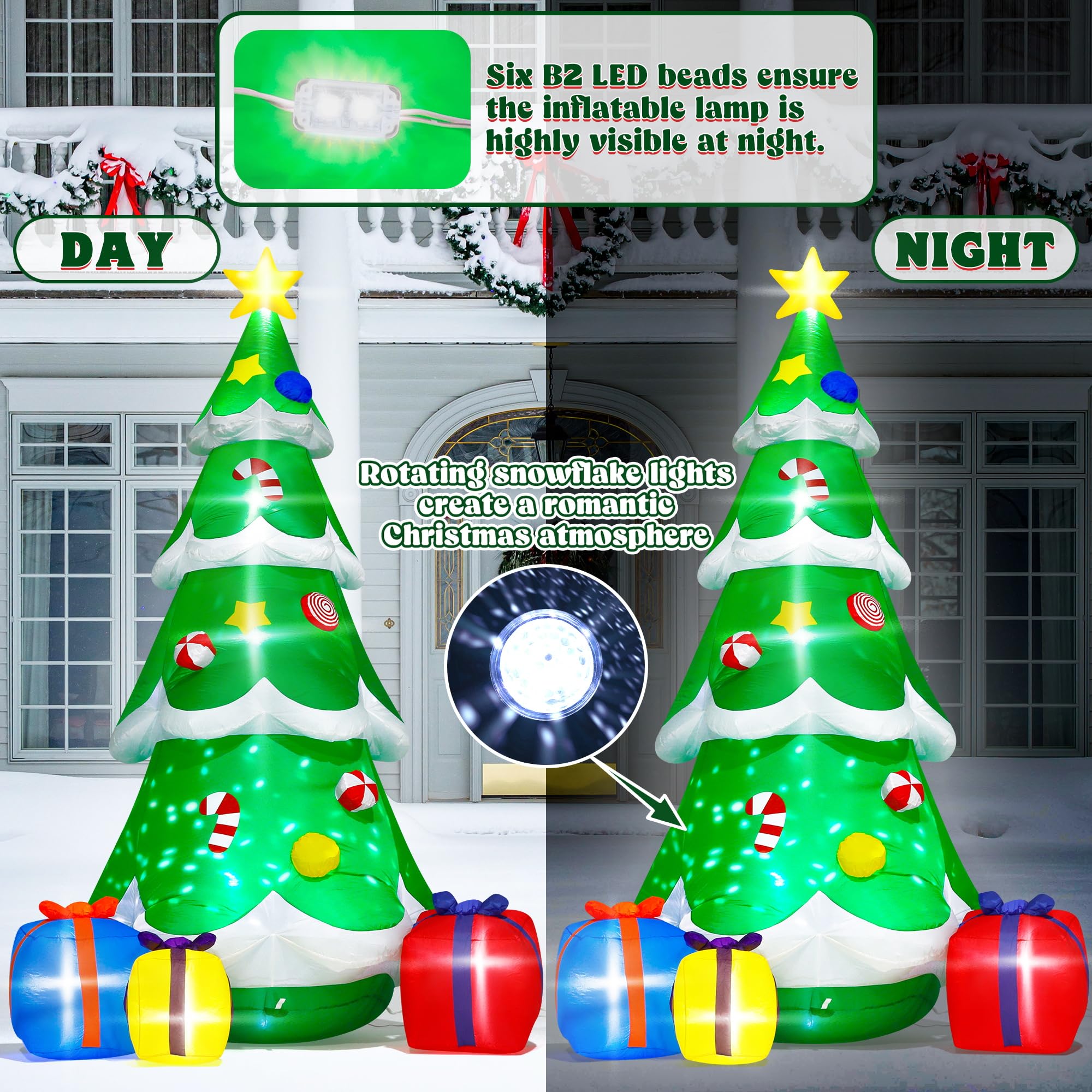 12FT Christmas Tree Inflatable with Gifts and LED lights