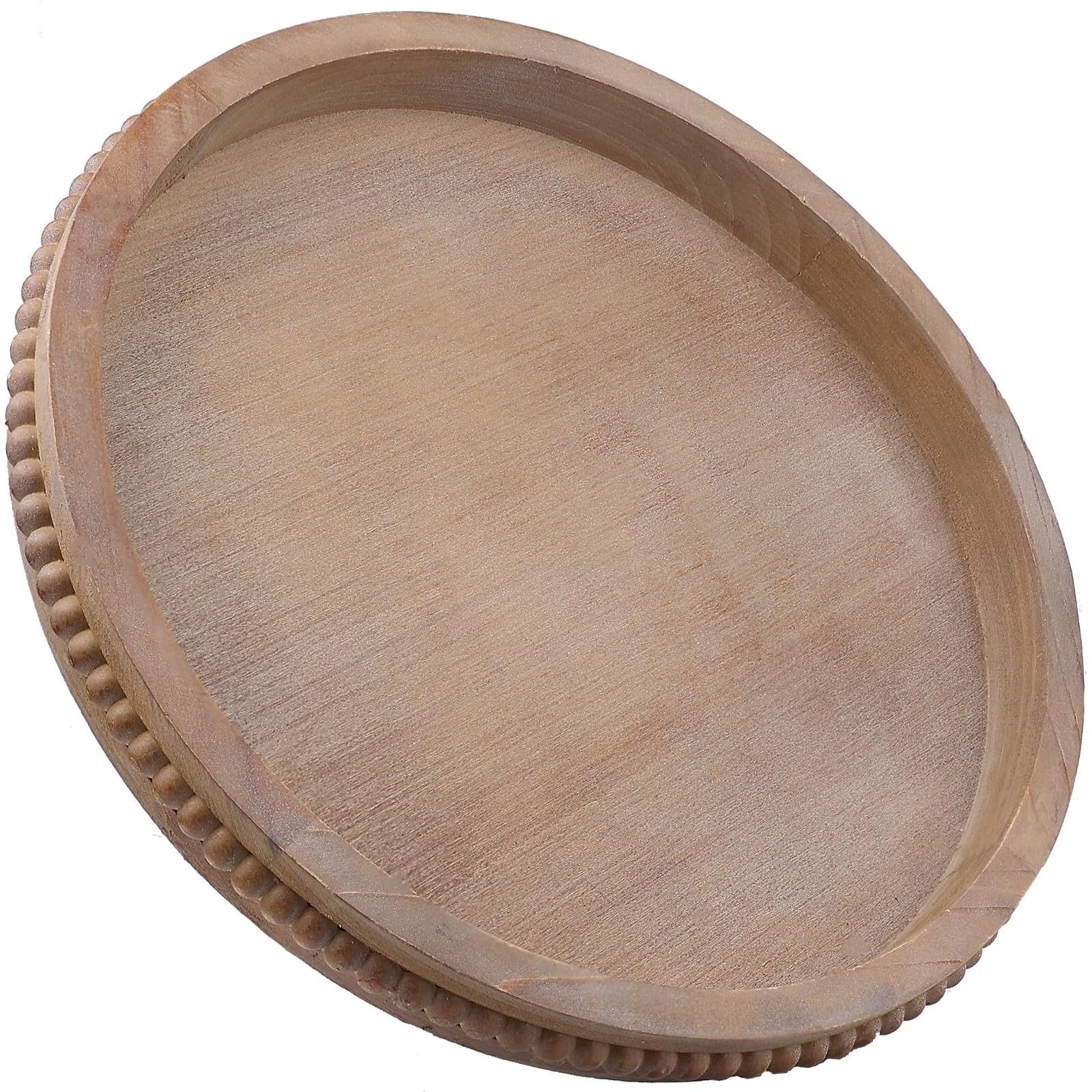 Wood Decorative Serving Tray with Bead Detail