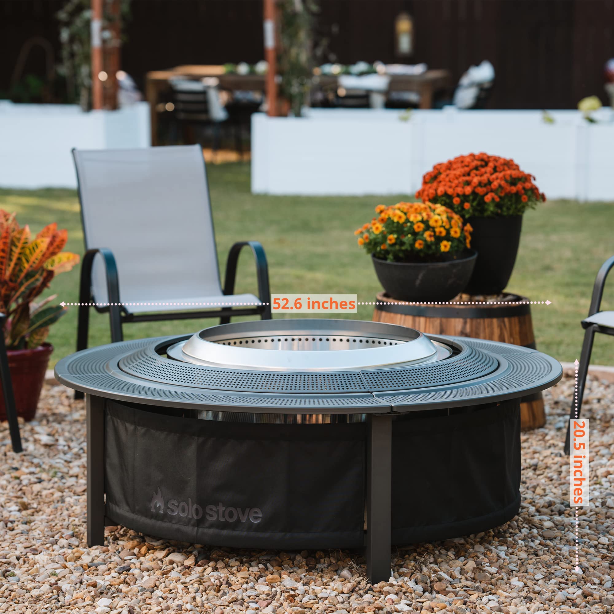 fire pit table top barrier size