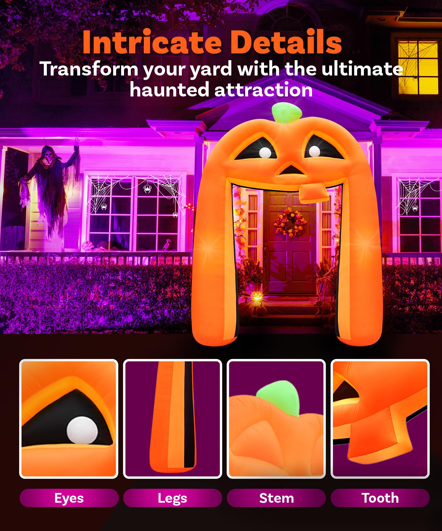 10ft Pumpkin Archway Large Inflatable Halloween Decoration