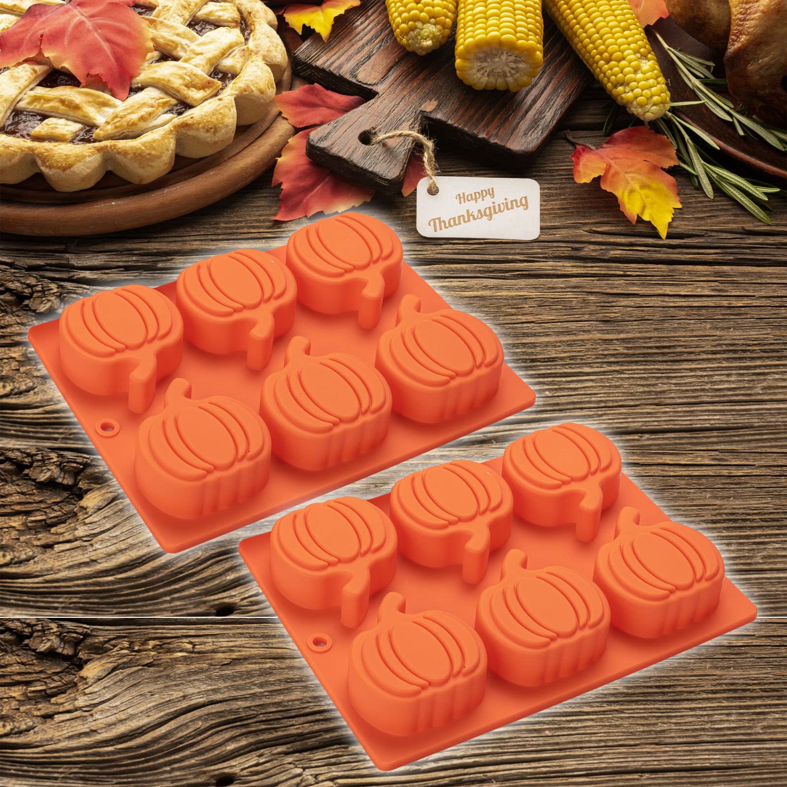 2 Pack Pumpkin Shaped Cake Molds