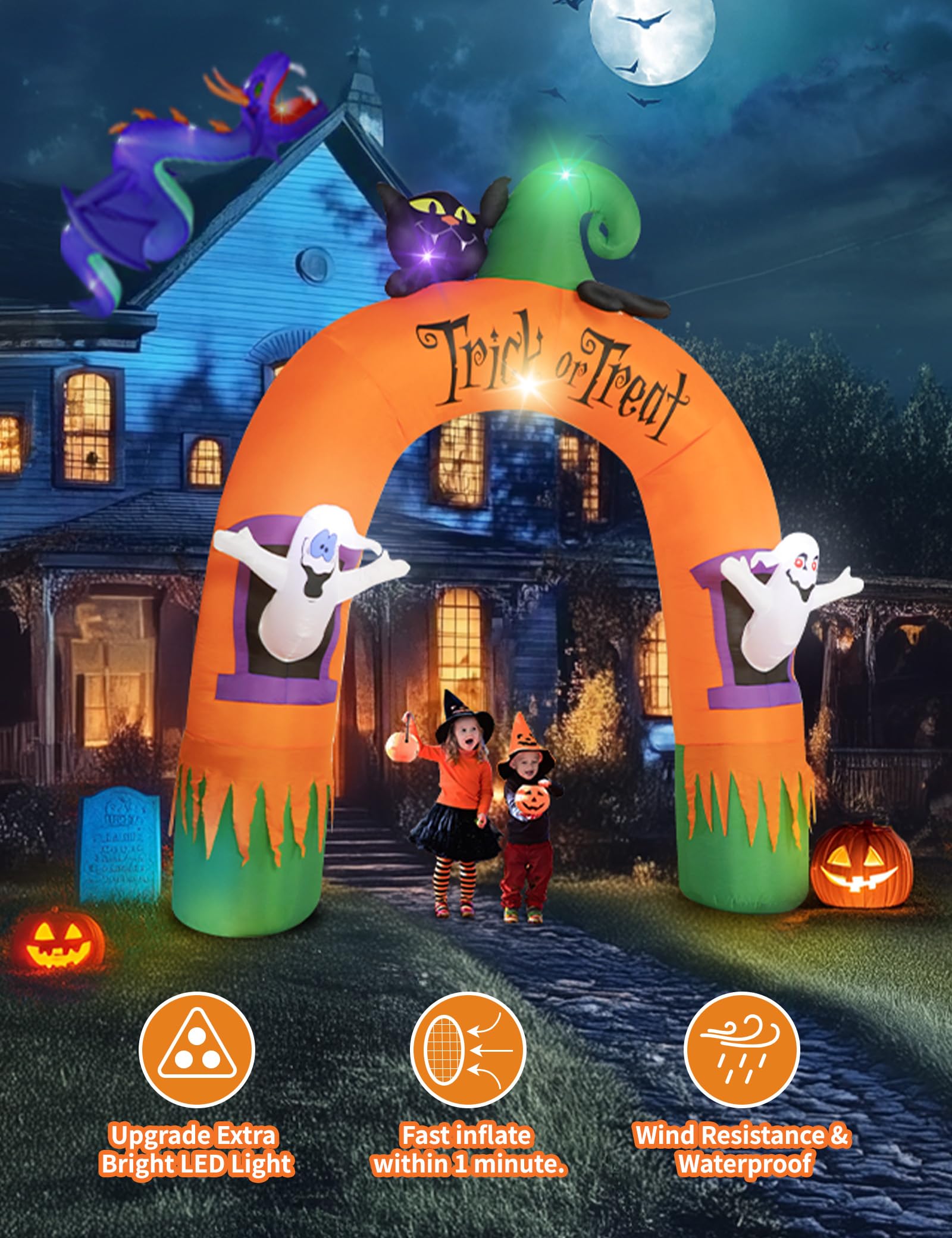 10FT Trick or Treat Halloween Inflatable Archway