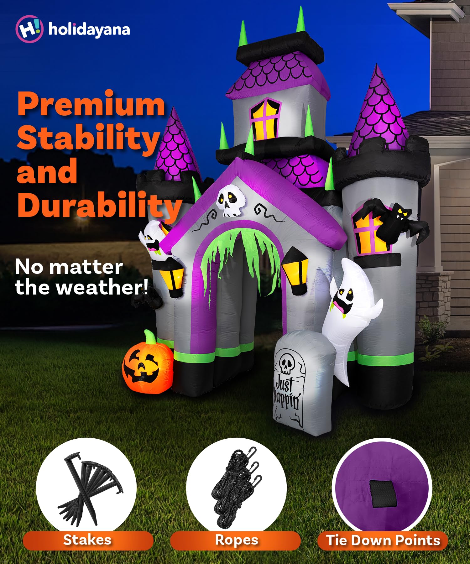 12ft Haunted House Archway Large Inflatable Halloween Decoration